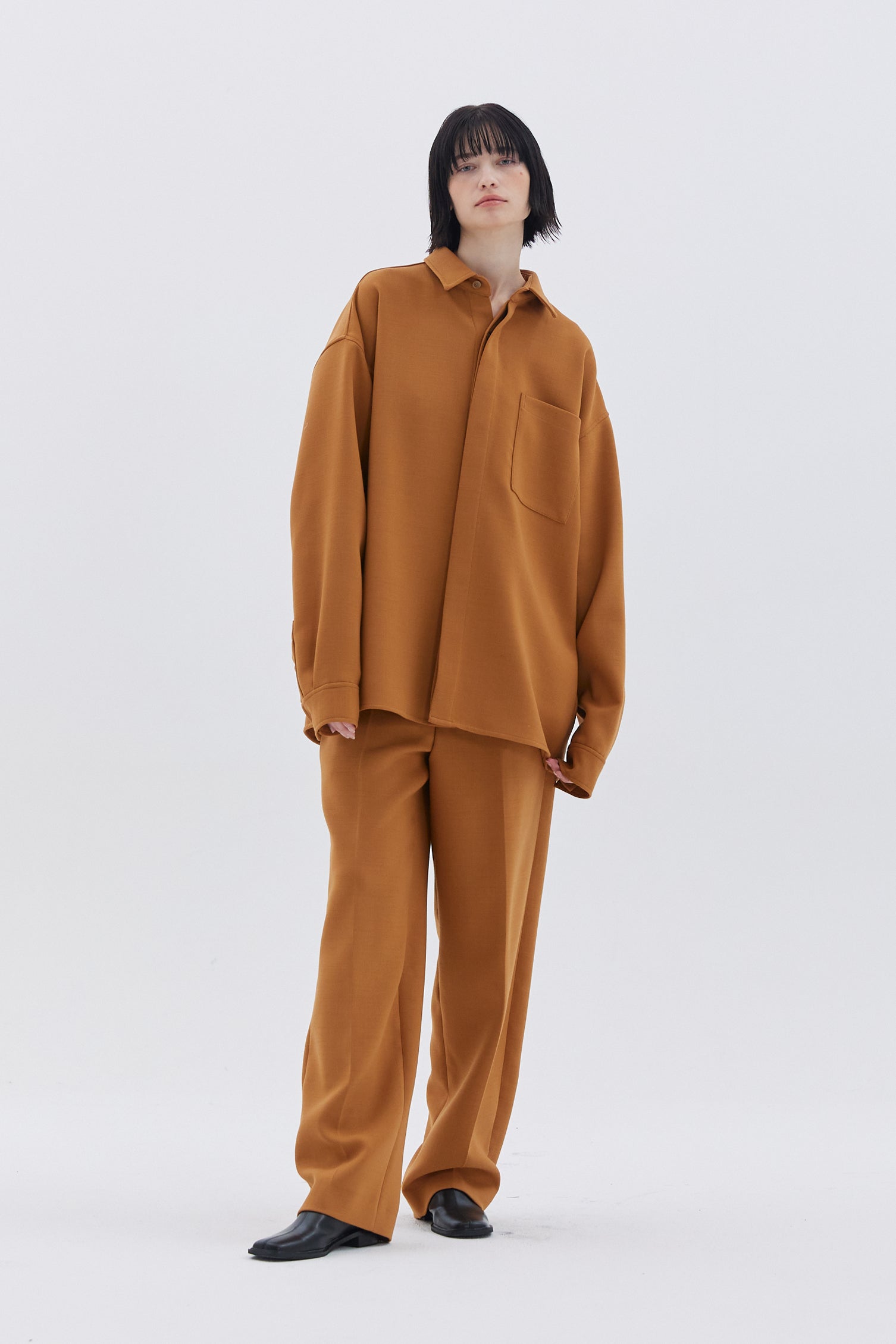 ORANGE WOOL BLENDED TROUSER_ORANGE