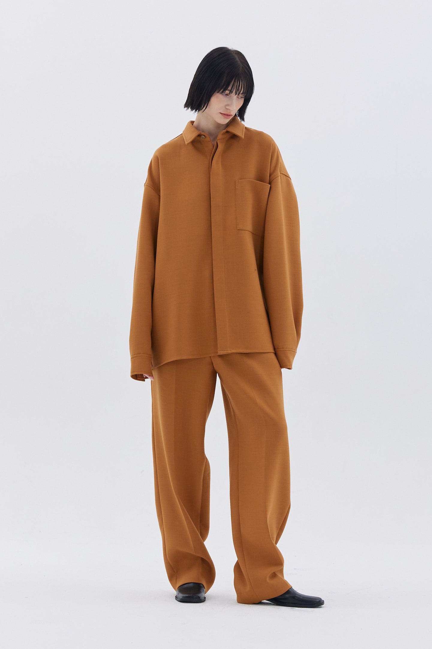 ORANGE WOOL BLENDED TROUSER_ORANGE