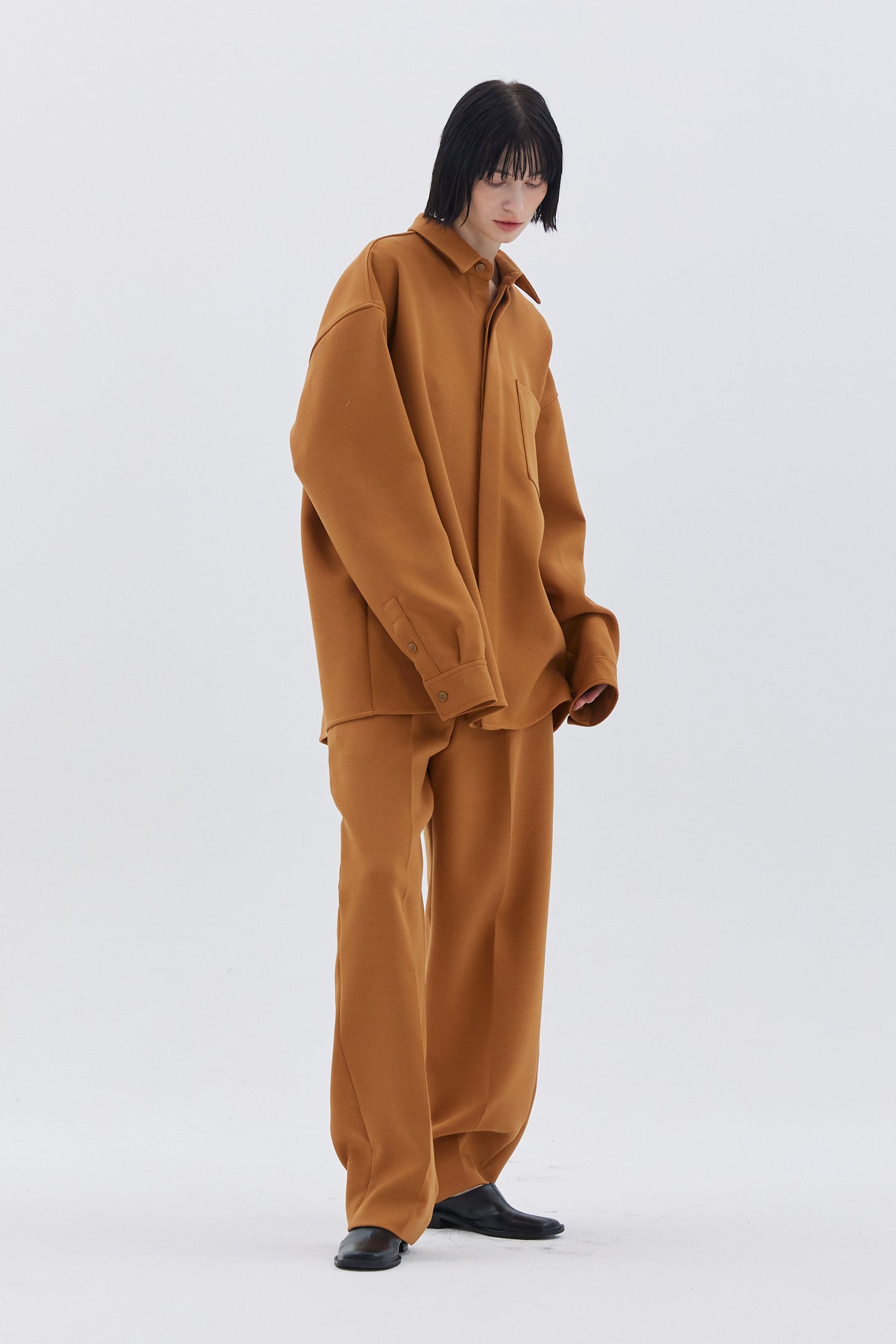 ORANGE WOOL BLENDED TROUSER_ORANGE
