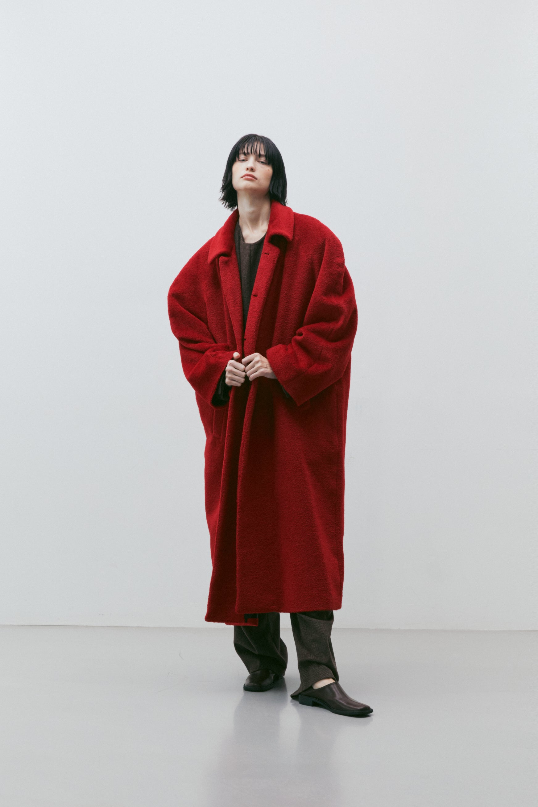 ALPACA BLENDED REGLAN OVER COAT_ROUGE