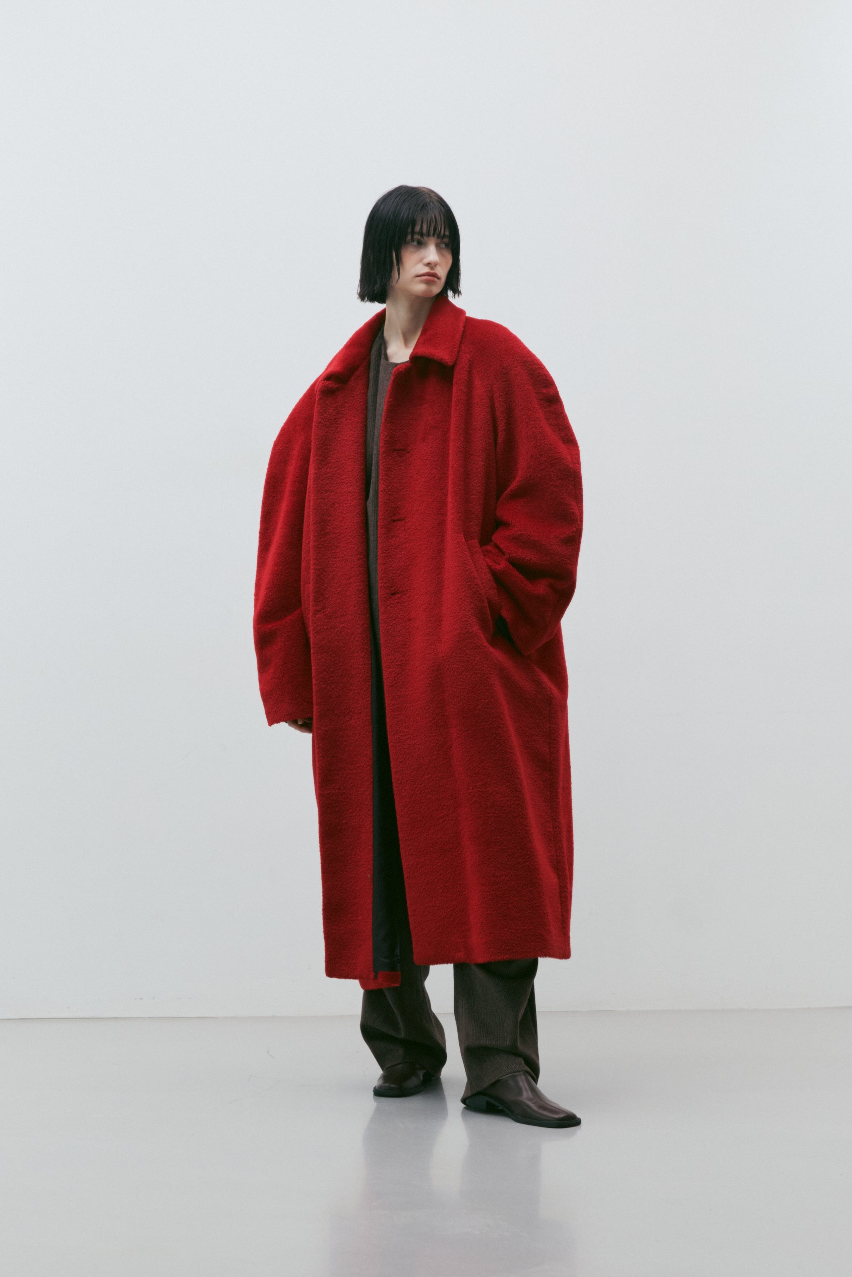 ALPACA BLENDED REGLAN OVER COAT_ROUGE