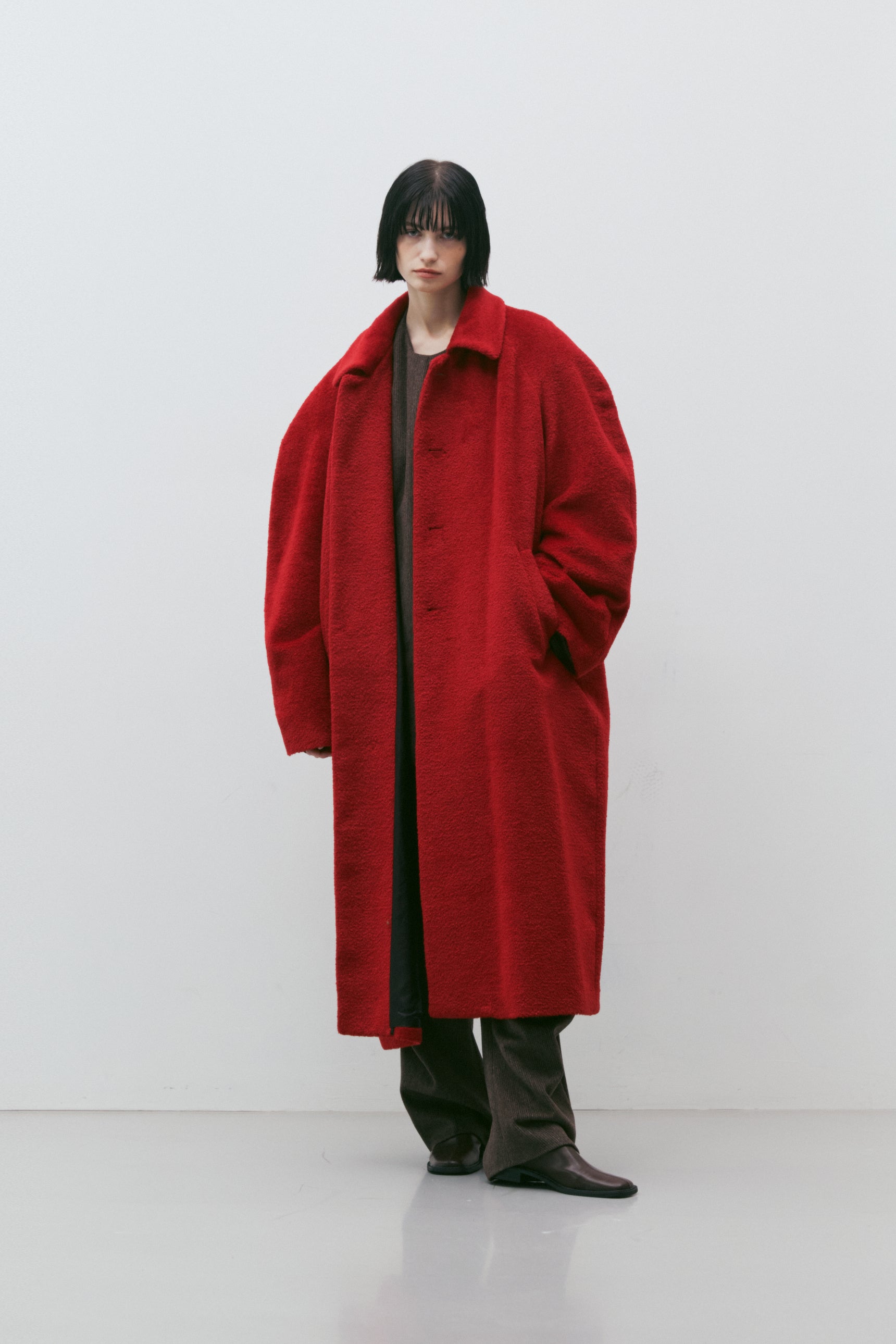 ALPACA BLENDED REGLAN OVER COAT_ROUGE