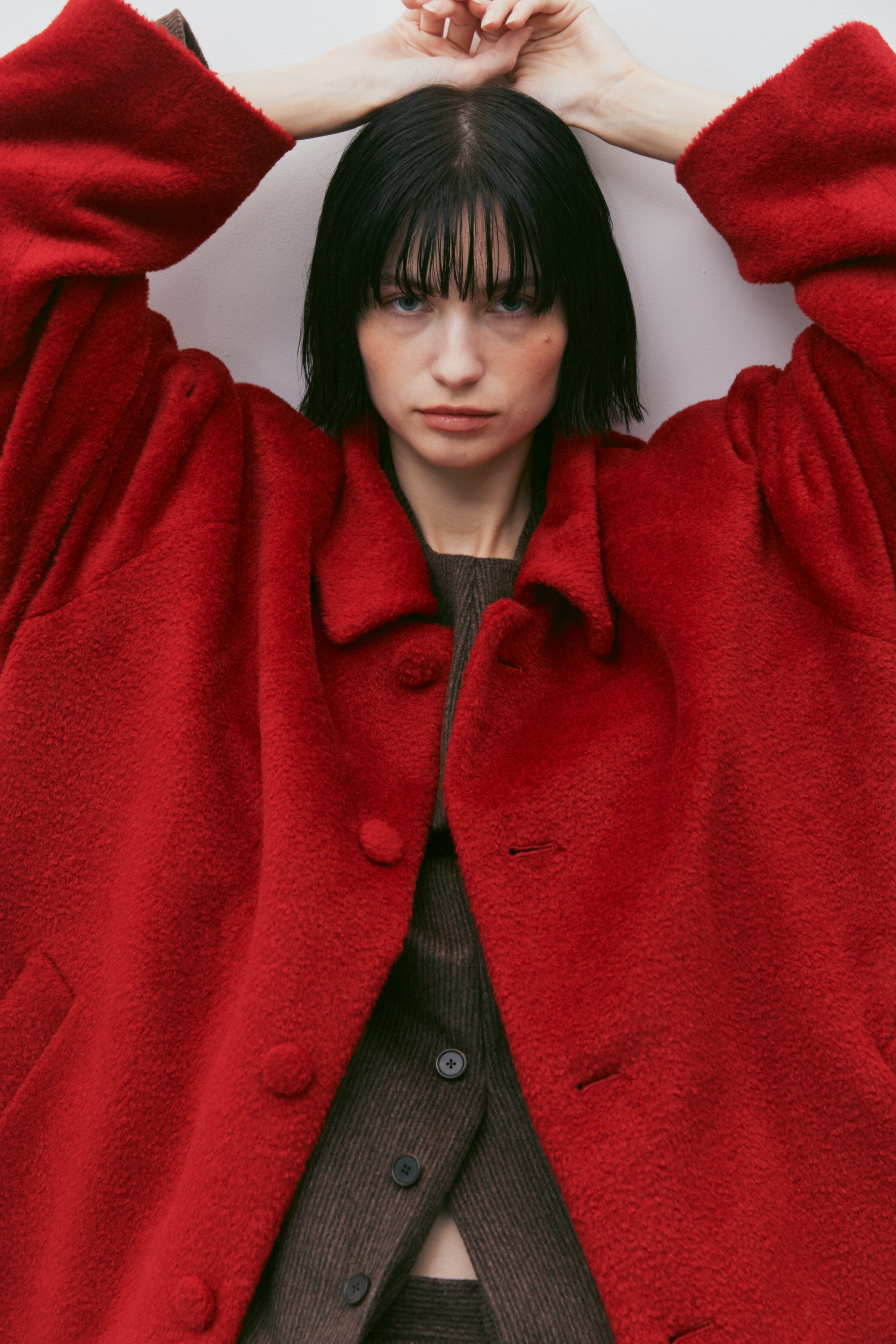 ALPACA BLENDED REGLAN OVER COAT_ROUGE