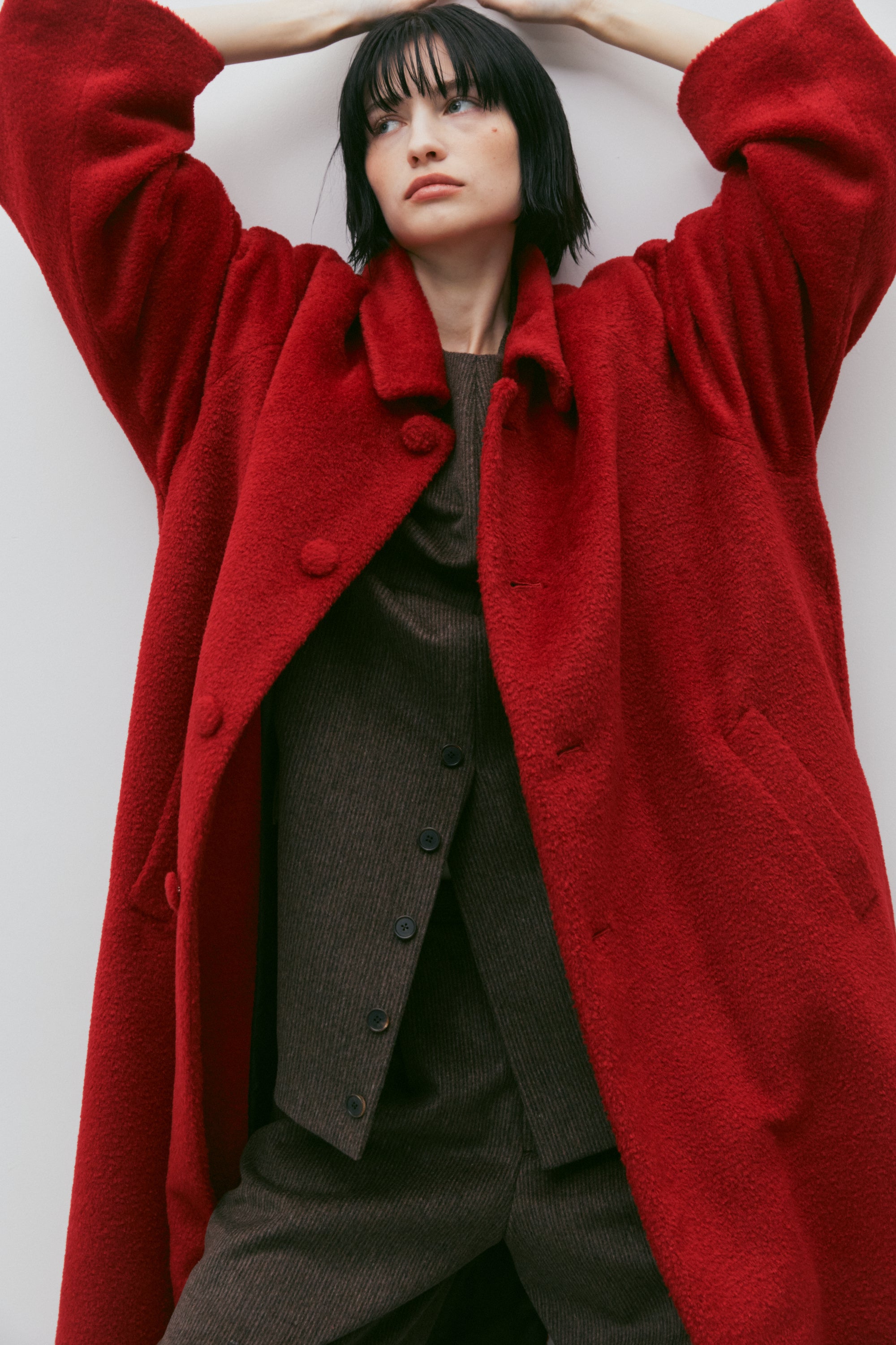 ALPACA BLENDED REGLAN OVER COAT_ROUGE