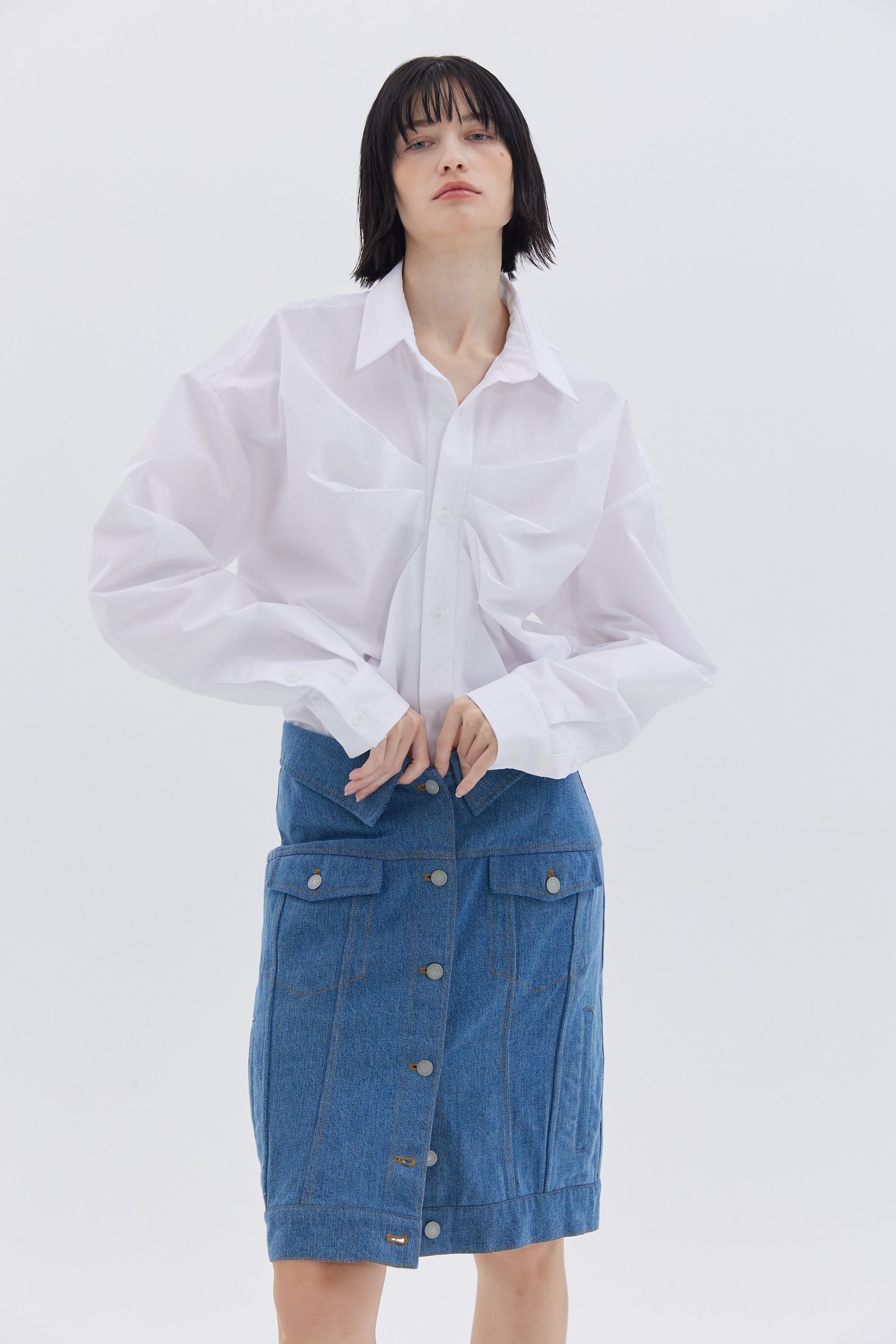 OVER TUCK SHIRT_WHITE