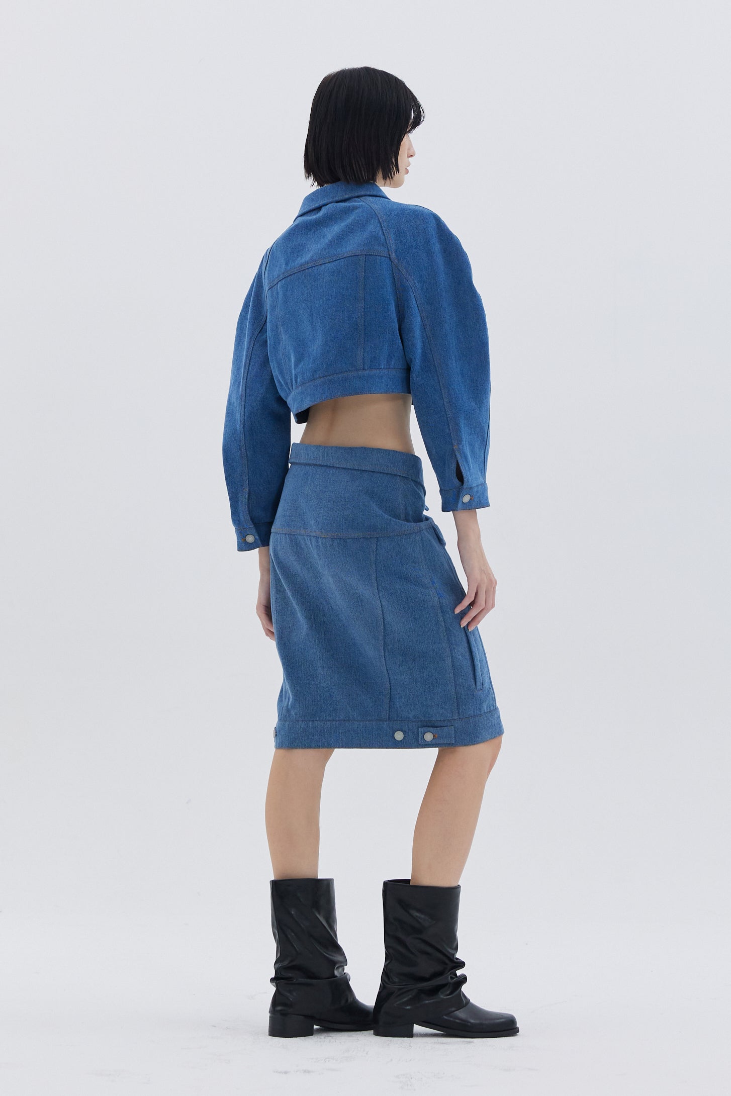 REGLAN SHORT DENIM JACKET_BLEU