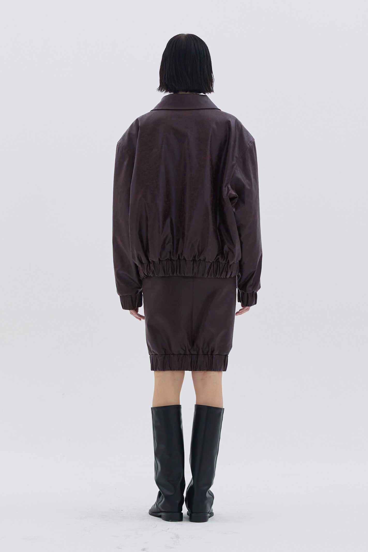 BURGUNDY COLLAR DETAIL SKIRT_Bourgogne