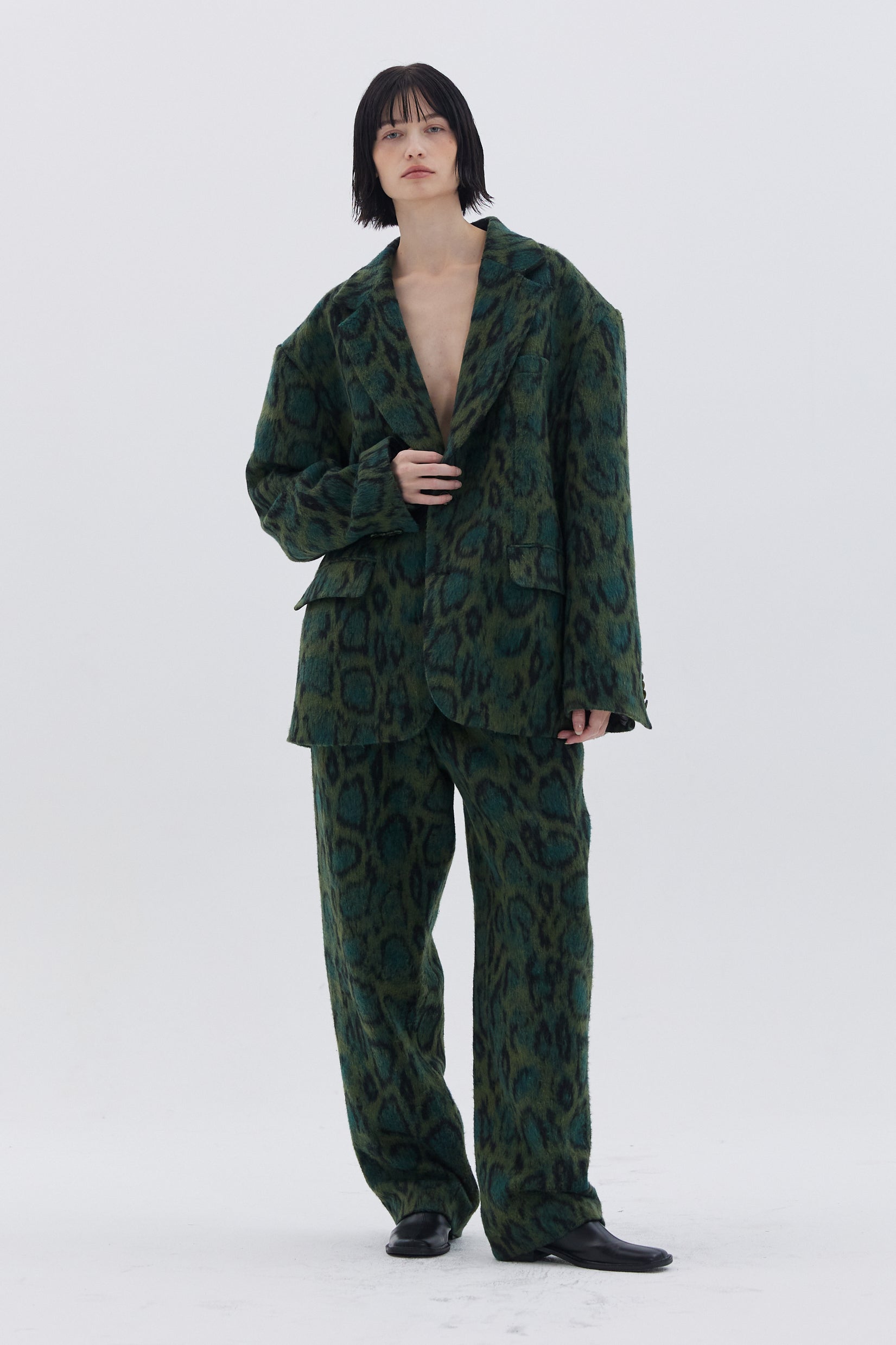 LEOPARD OVER BLAZER_VERT