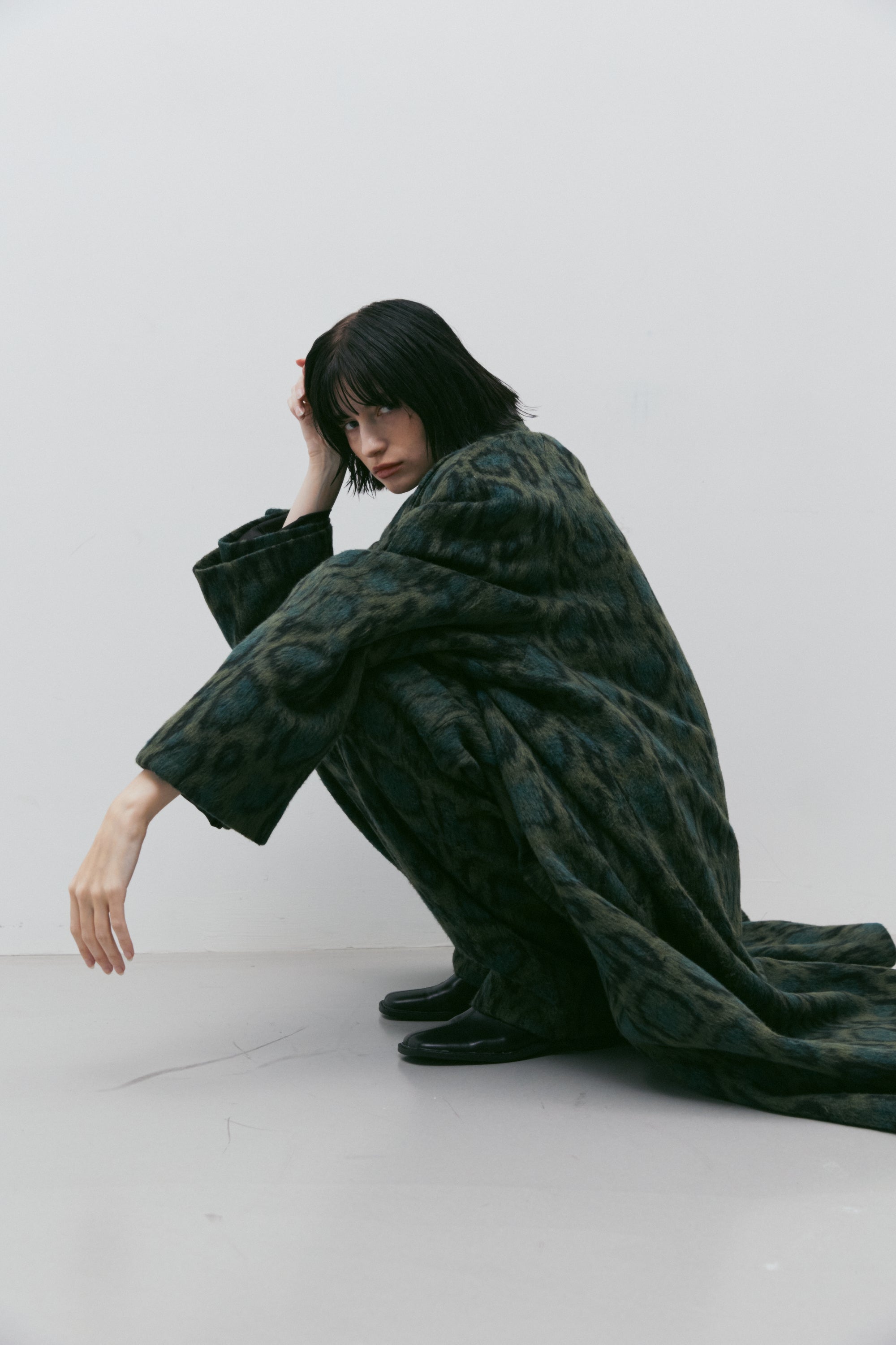 LEOPARD RAGLAN COAT_GREEN LEOPARD