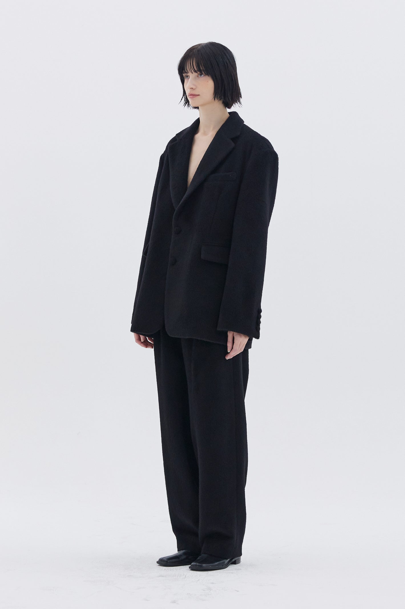 BLAZER EN ALPAGA MÉLANGÉ_NOIR