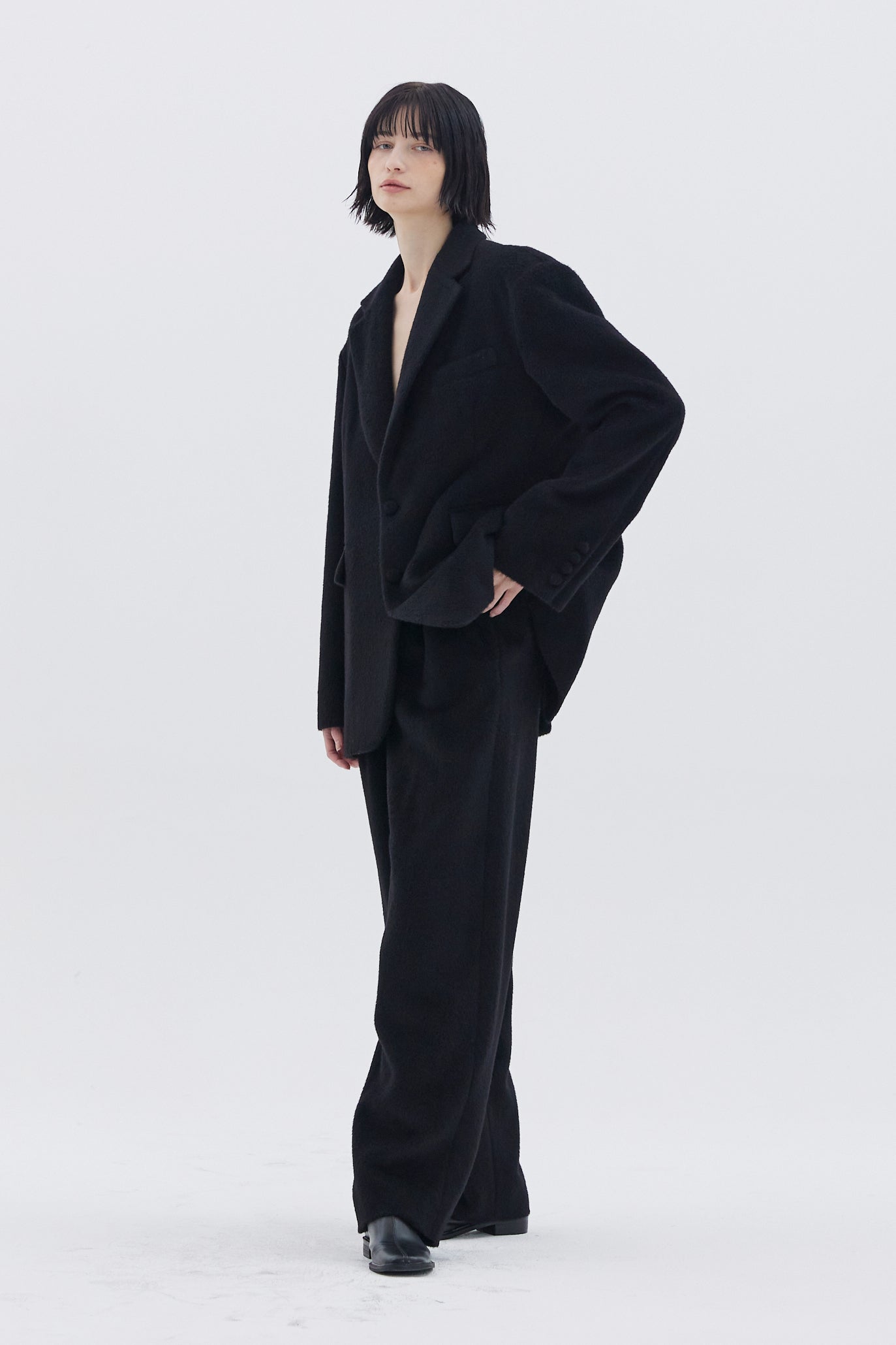 BLAZER EN ALPAGA MÉLANGÉ_NOIR
