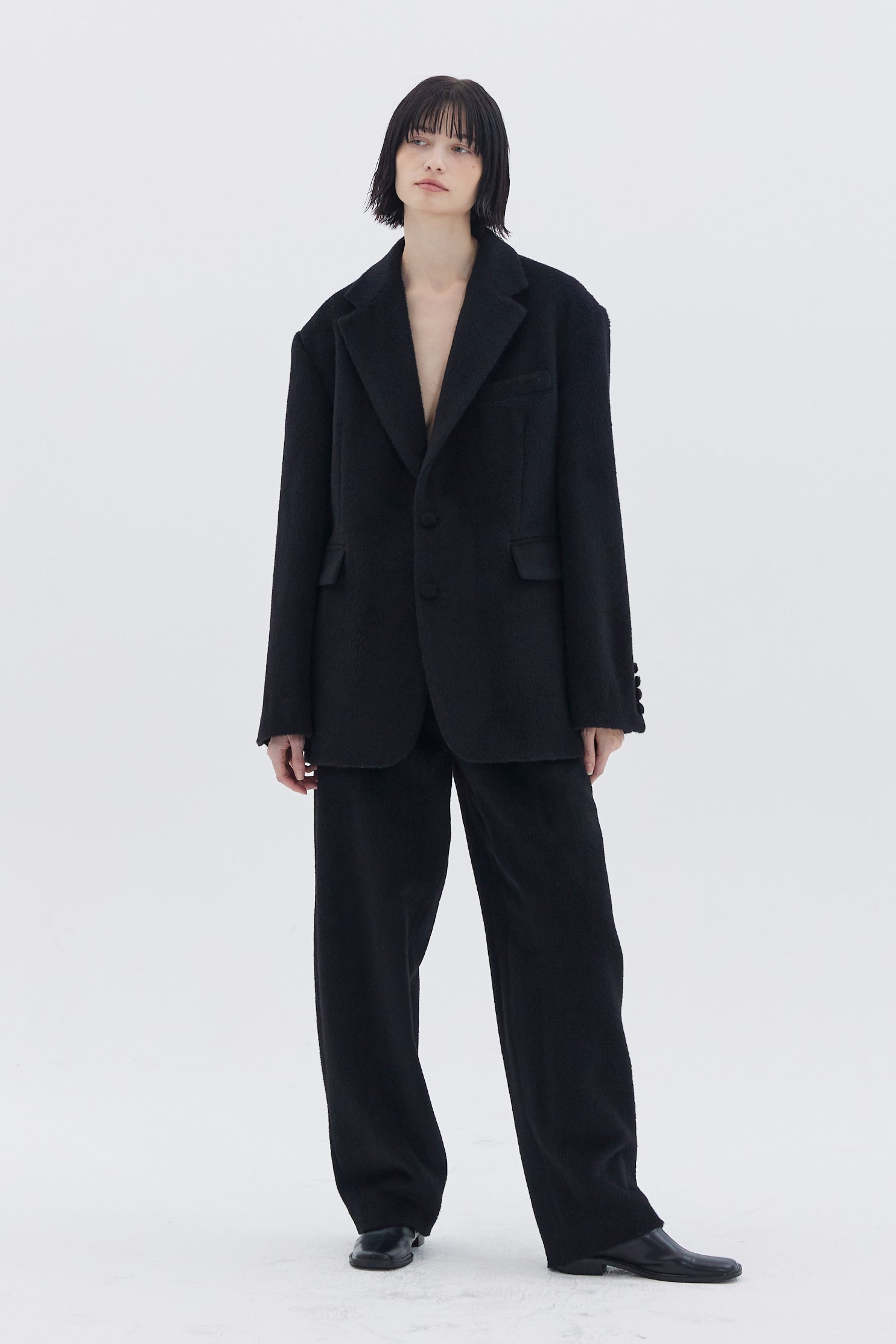 ALPACA BLENDED TROUSERS_BLACK