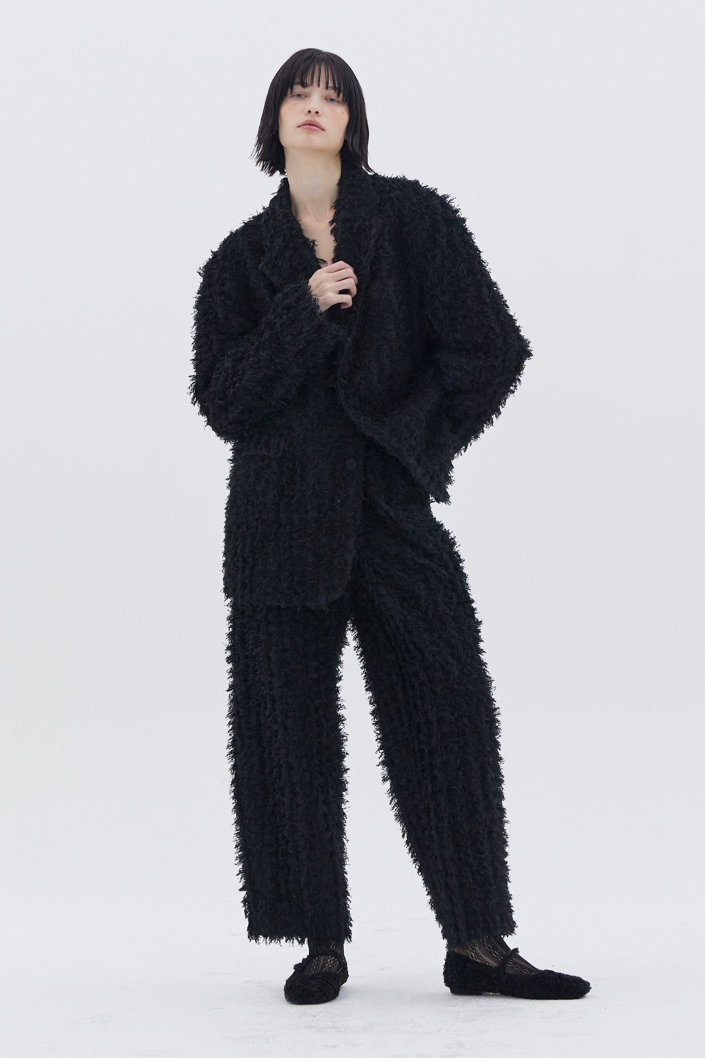 BLAZER EN TISSU DUVETEUX_NOIR