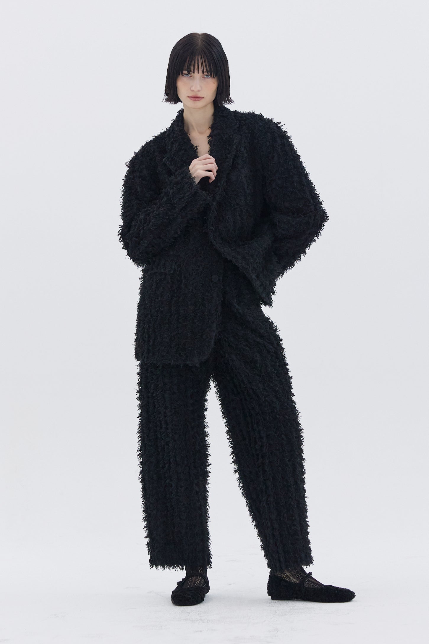 BLAZER EN TISSU DUVETEUX_NOIR
