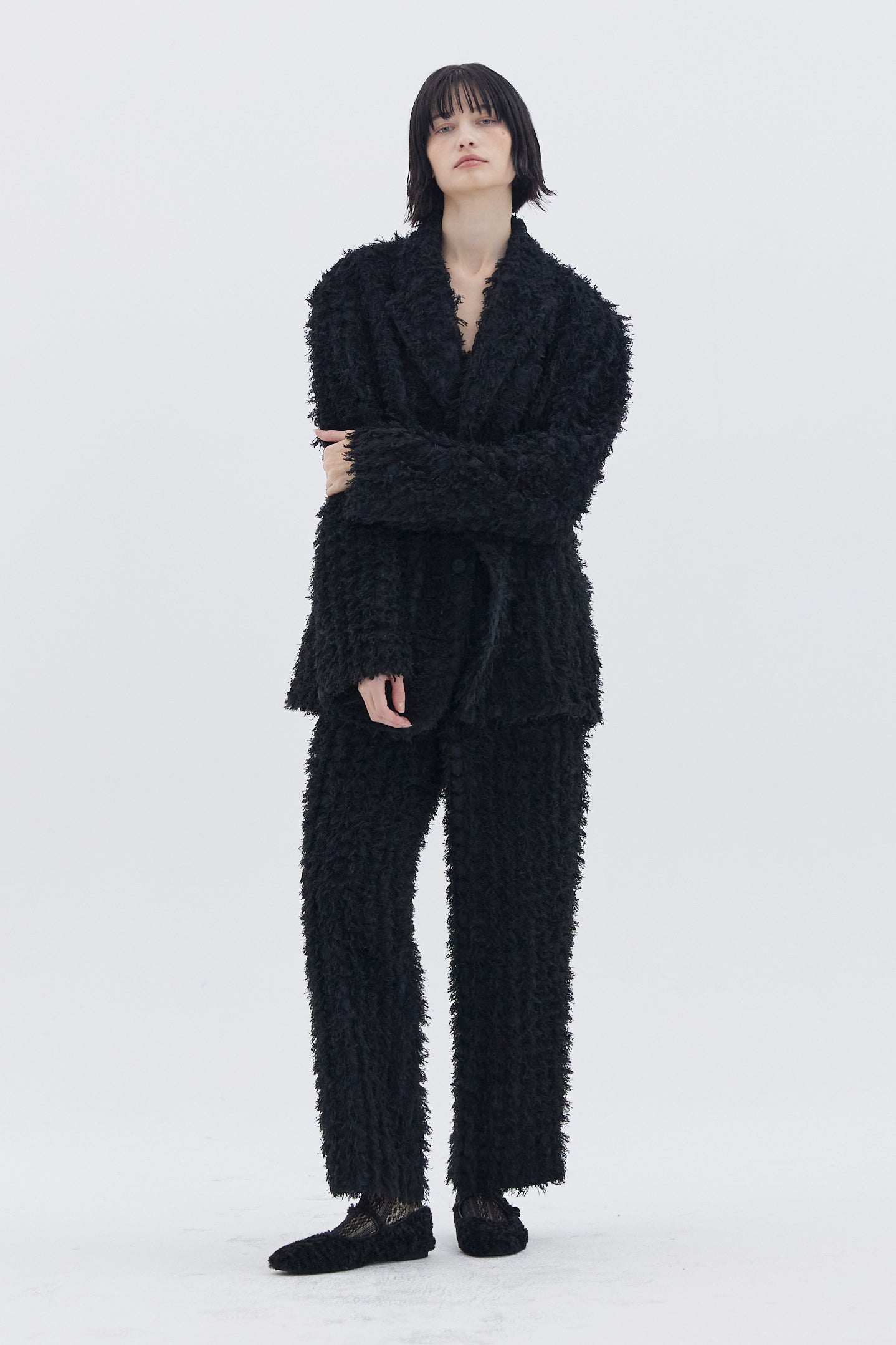 BLAZER EN TISSU DUVETEUX_NOIR