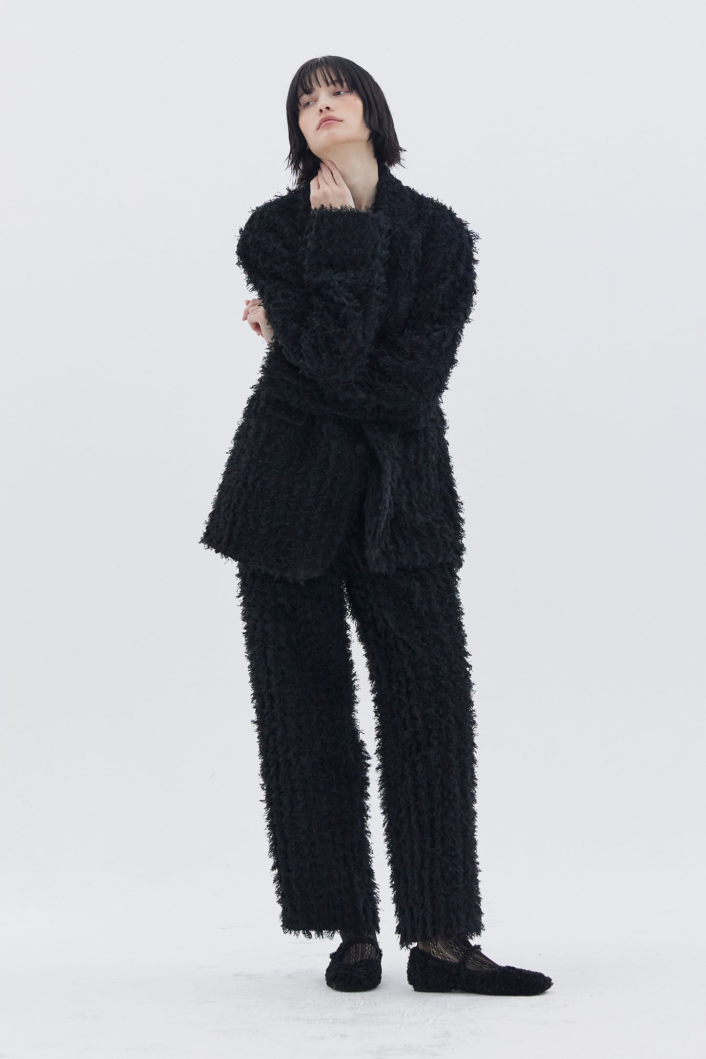 BLAZER EN TISSU DUVETEUX_NOIR