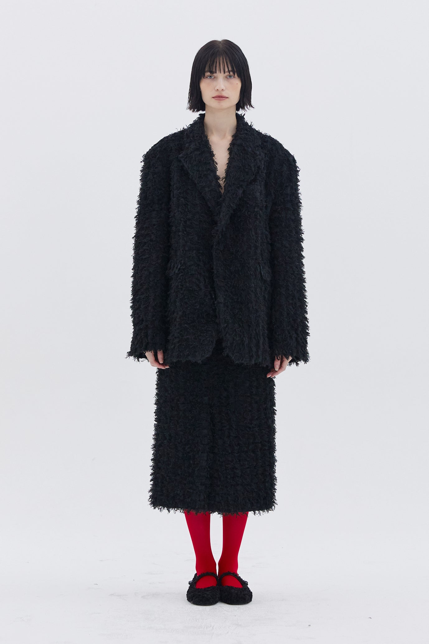HAIRY BLACK SKIRT_NOIR
