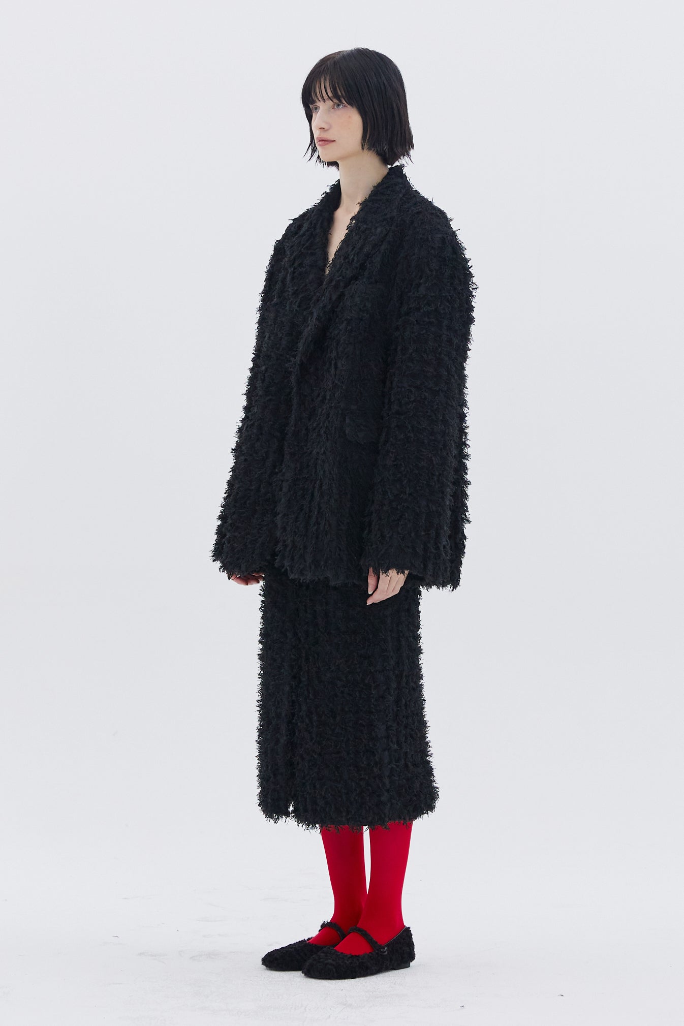 HAIRY BLACK SKIRT_NOIR