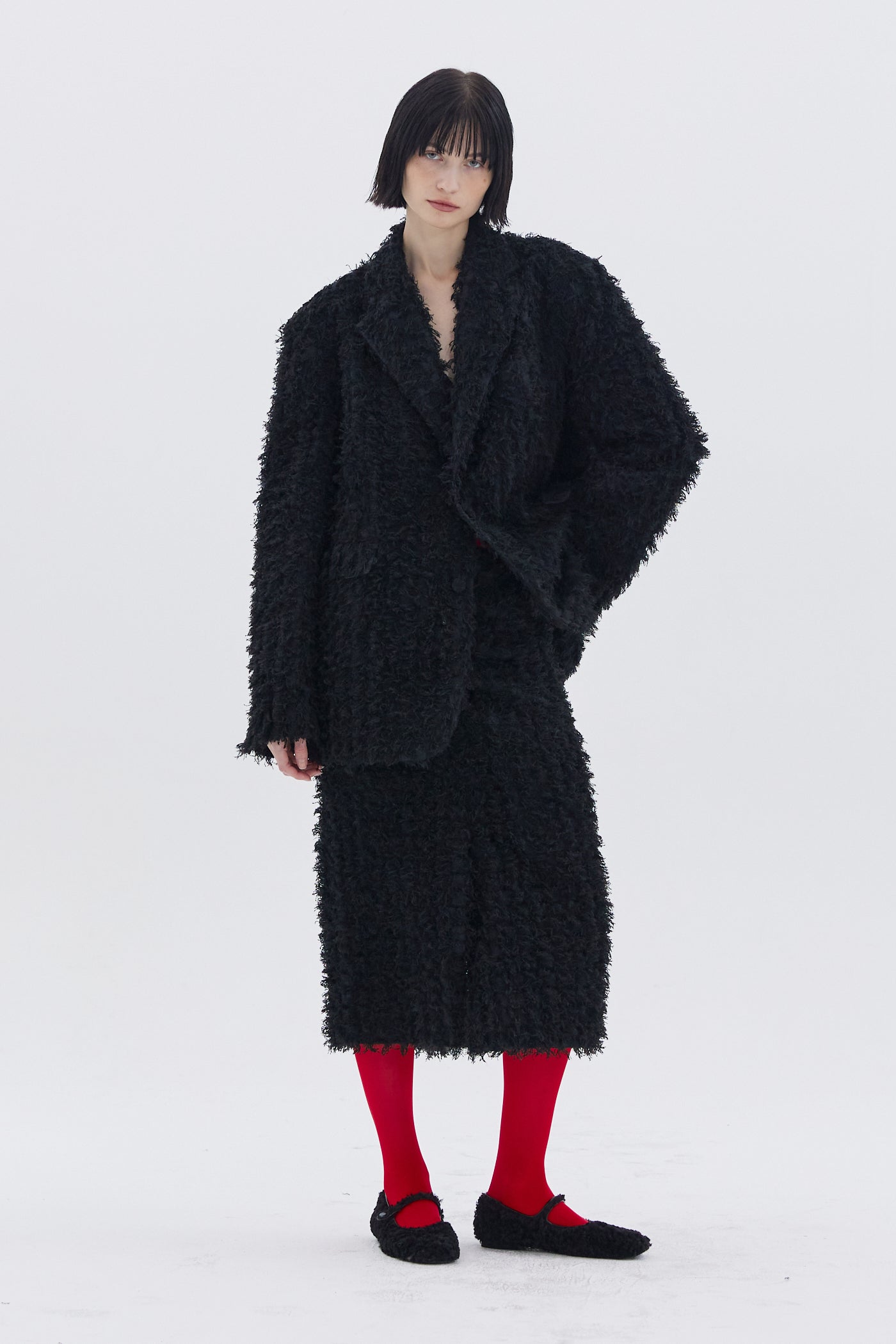 HAIRY BLACK SKIRT_NOIR