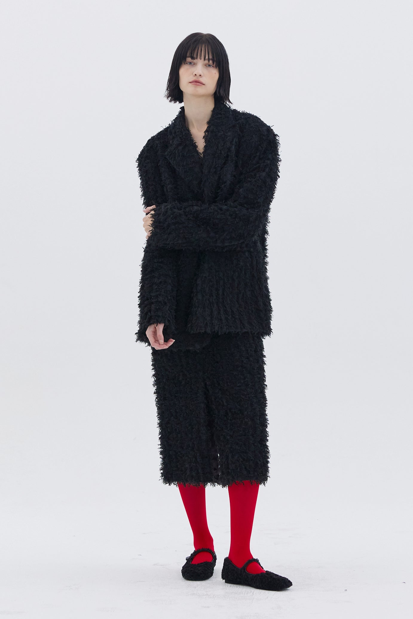HAIRY BLACK SKIRT_NOIR