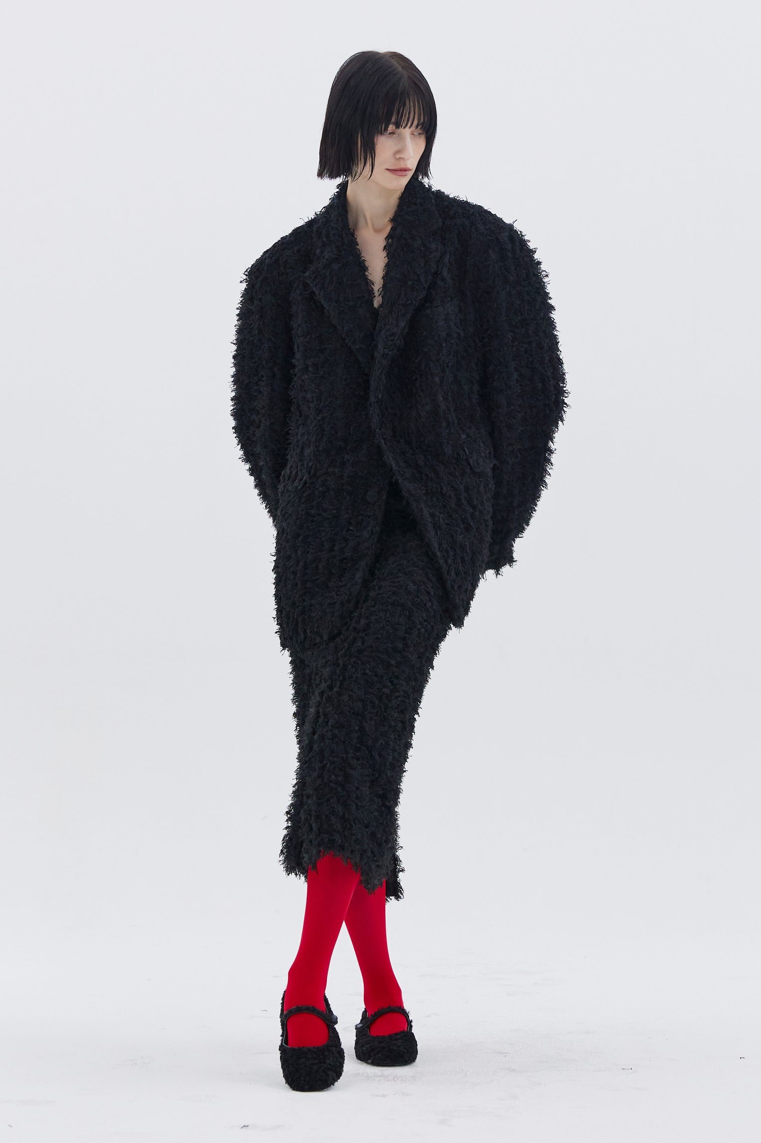 HAIRY BLACK SKIRT_NOIR