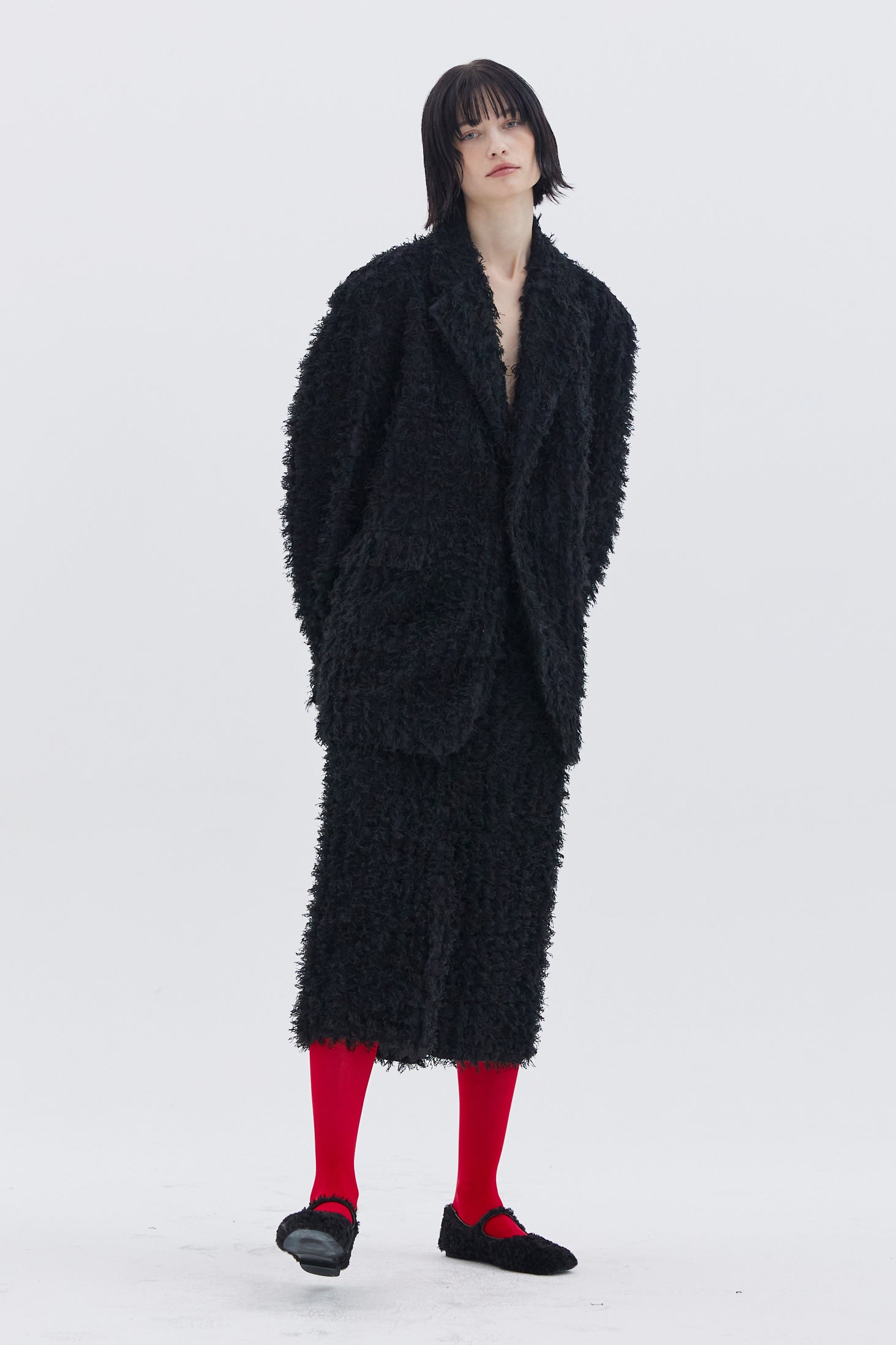 HAIRY BLACK SKIRT_NOIR