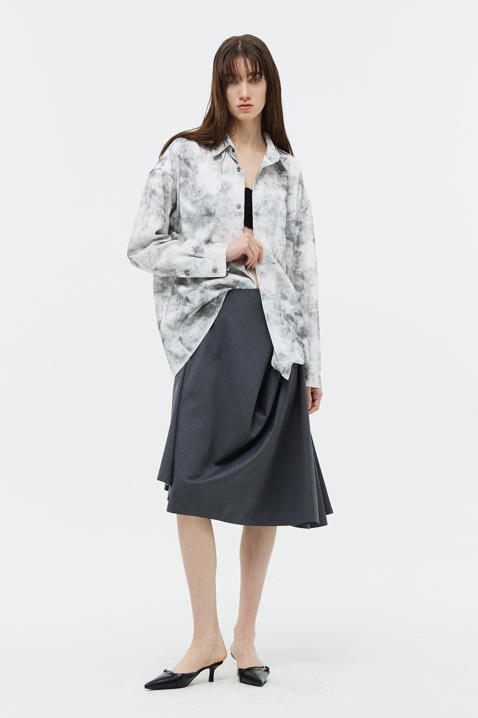 JUPE DRAPÉE GRISE_GRIS