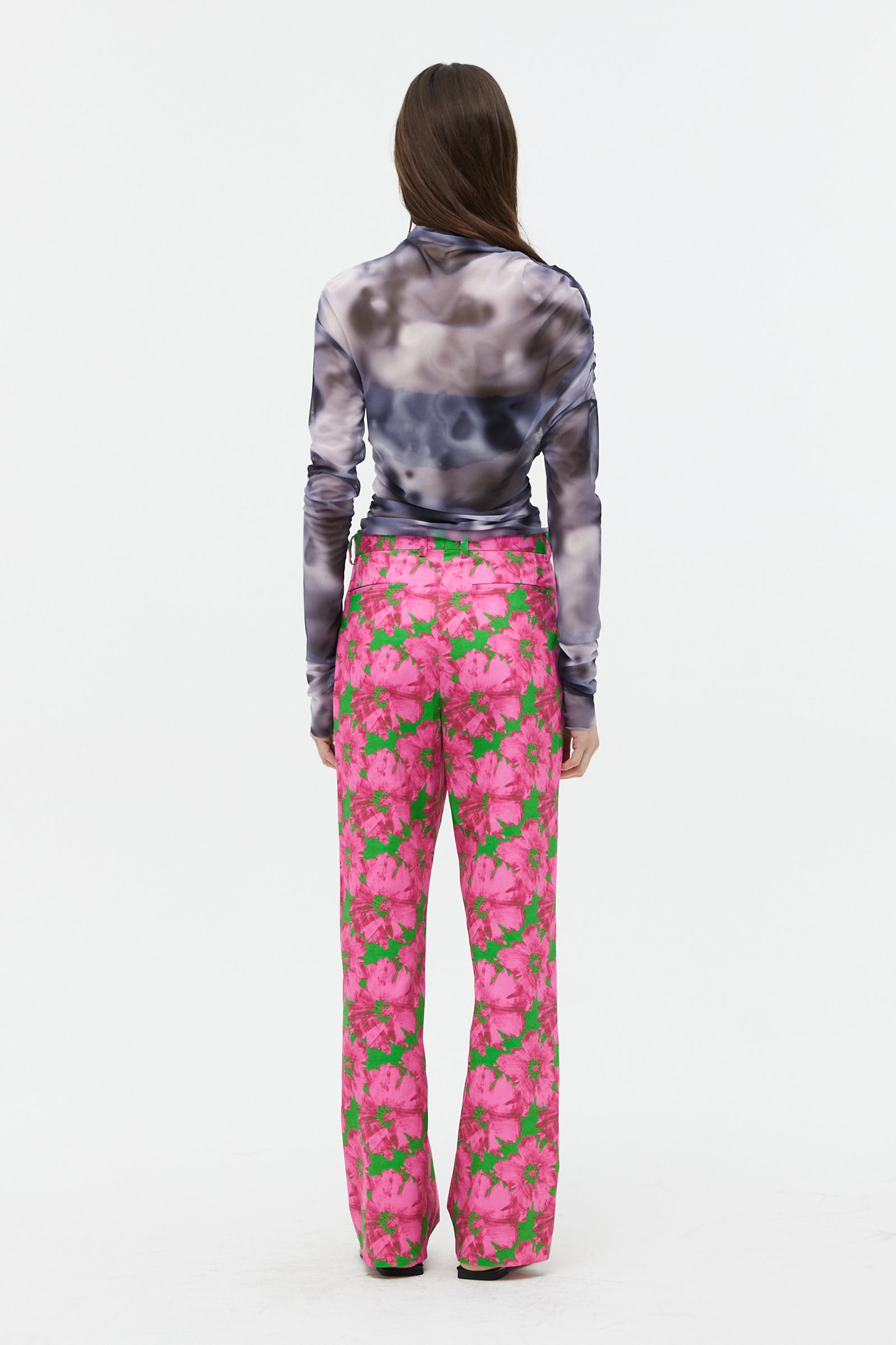 PANTALON CHINO FLEURI EN COTON_ROSE