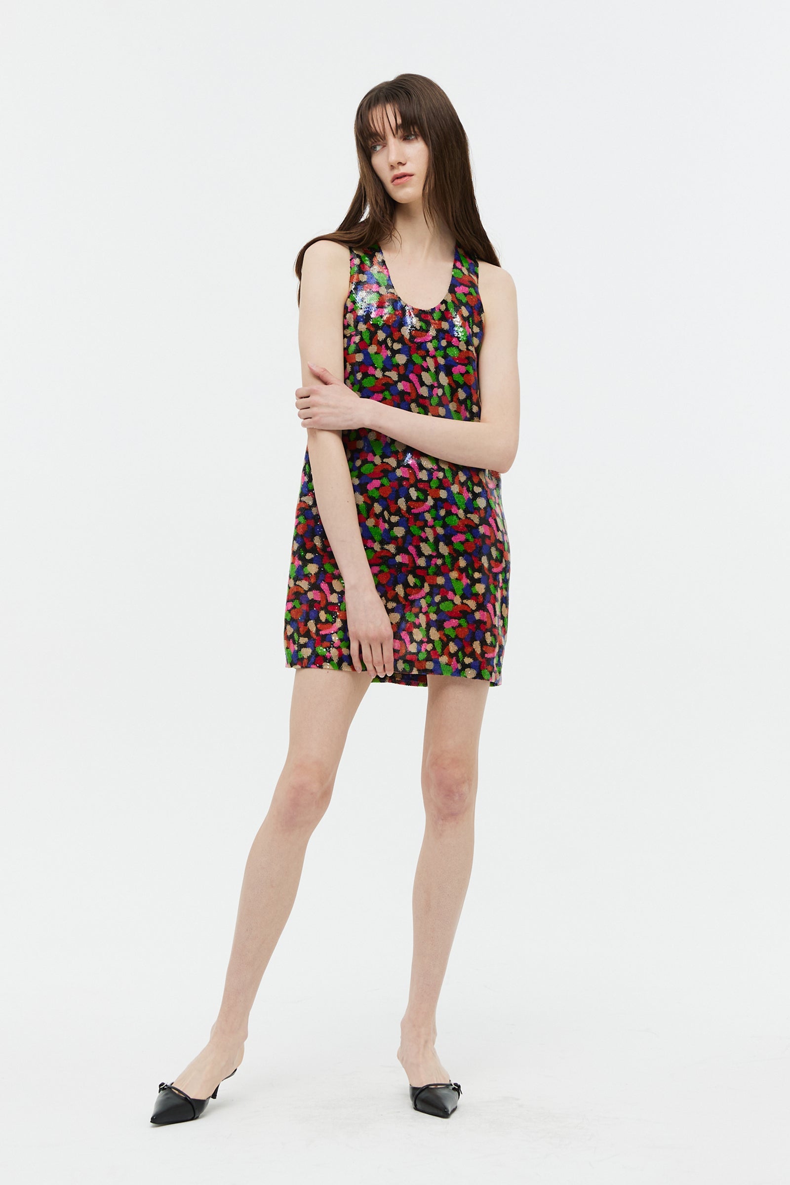 SPANGLE DRESS_RED