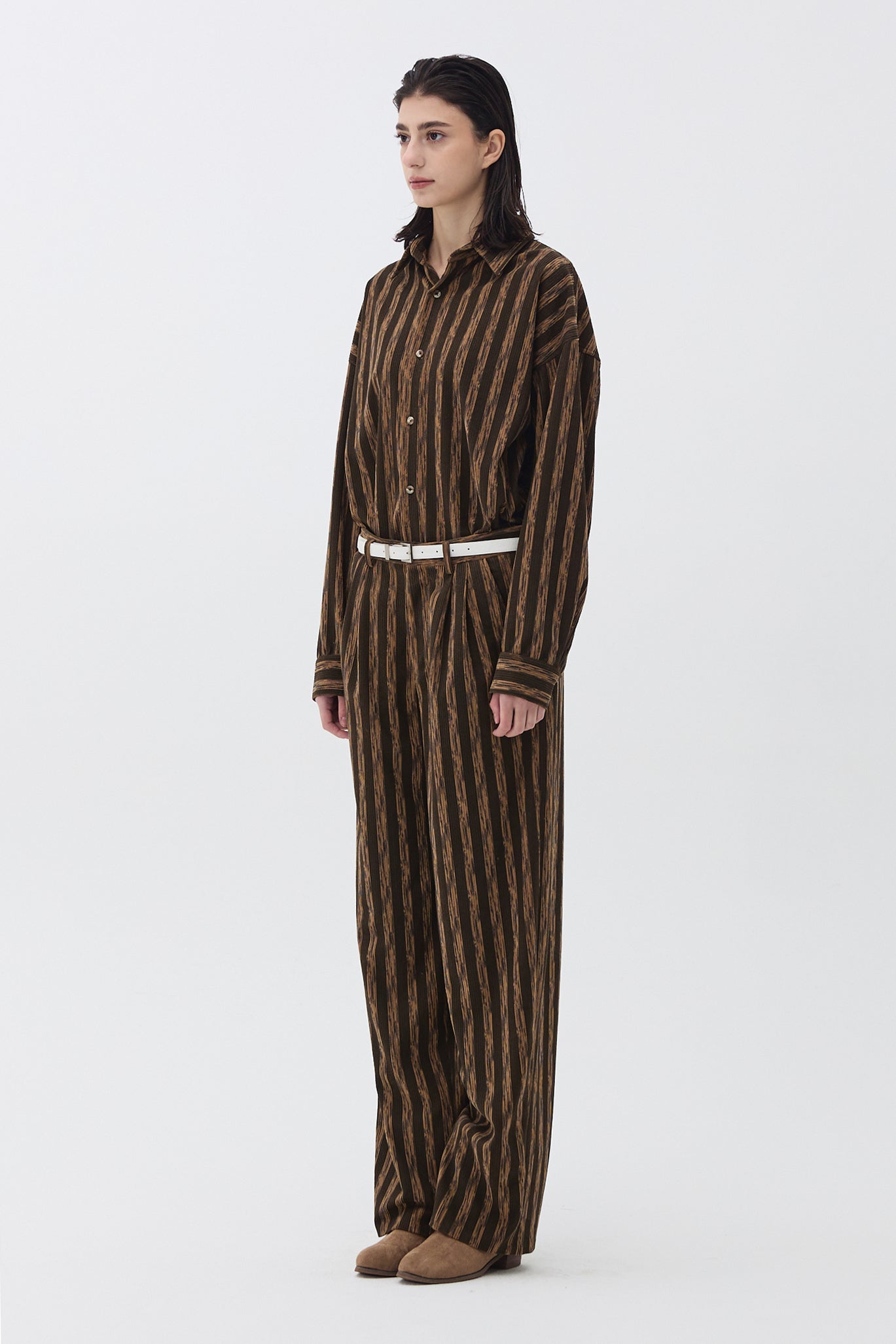 SHADOW STRIPE TROUSER_BROWN
