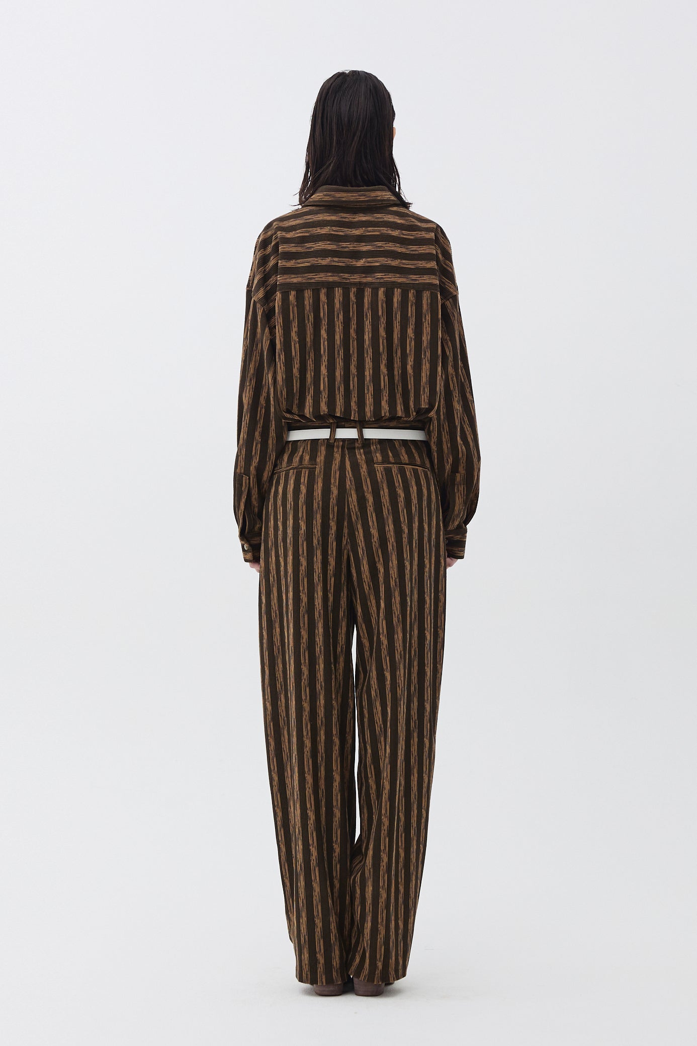 SHADOW STRIPE TROUSER_BROWN
