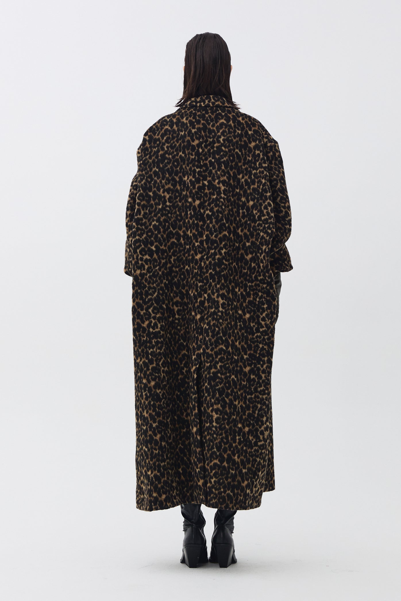 NOTCHED DOUBLE OVERSIZE LONG COAT_LEOPARD