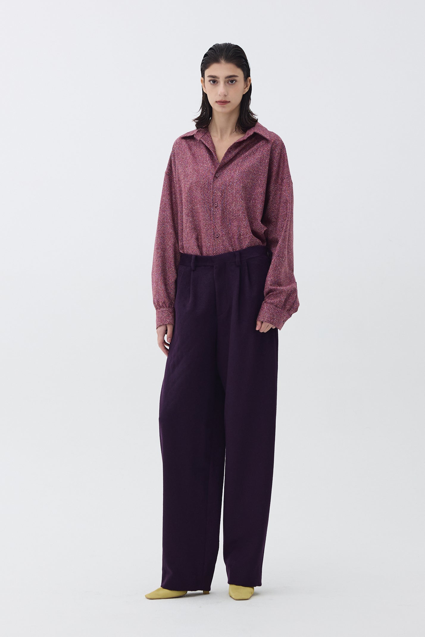 DEEP VIOLET TAILORED WOOL TROUSERS_PURPLE