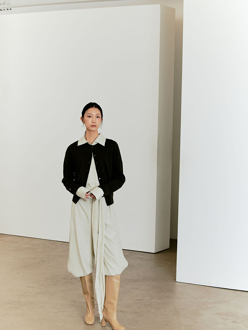 PULL 2-EN-1 SANS COUTURES_KAKI