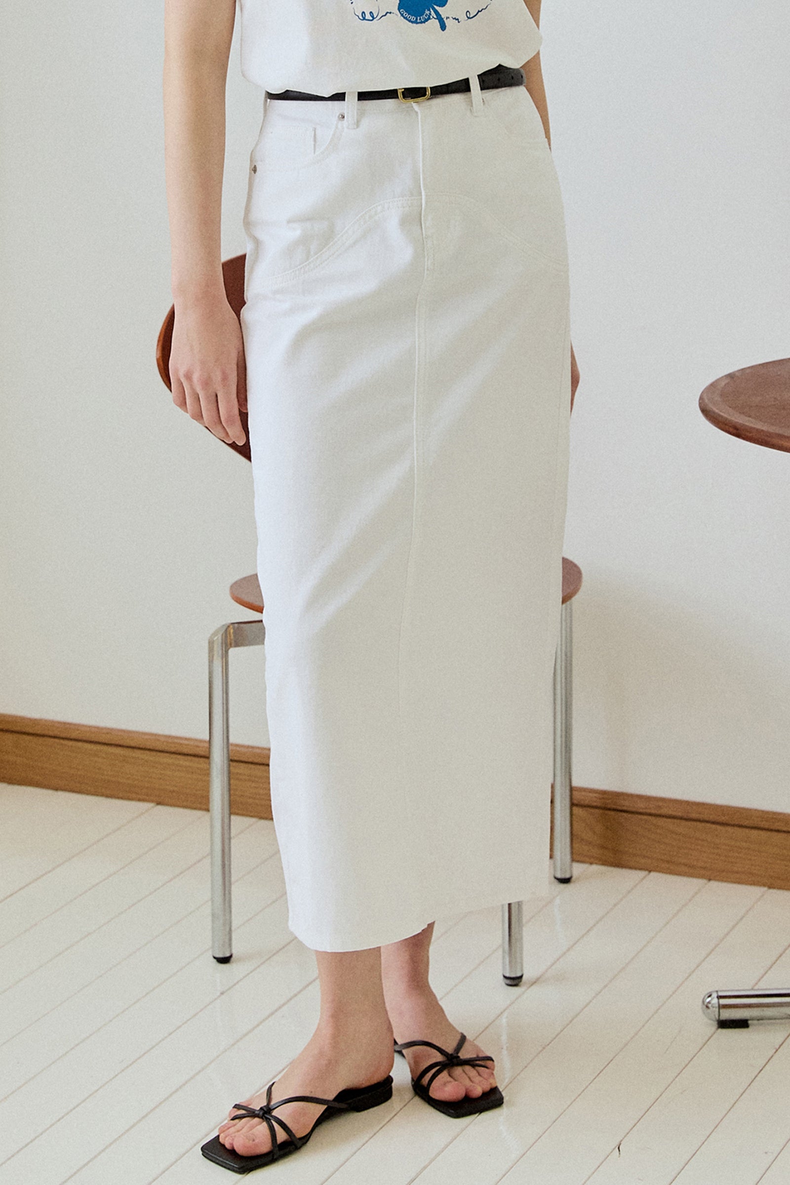 WAVE COTTON SKIRT_WHITE