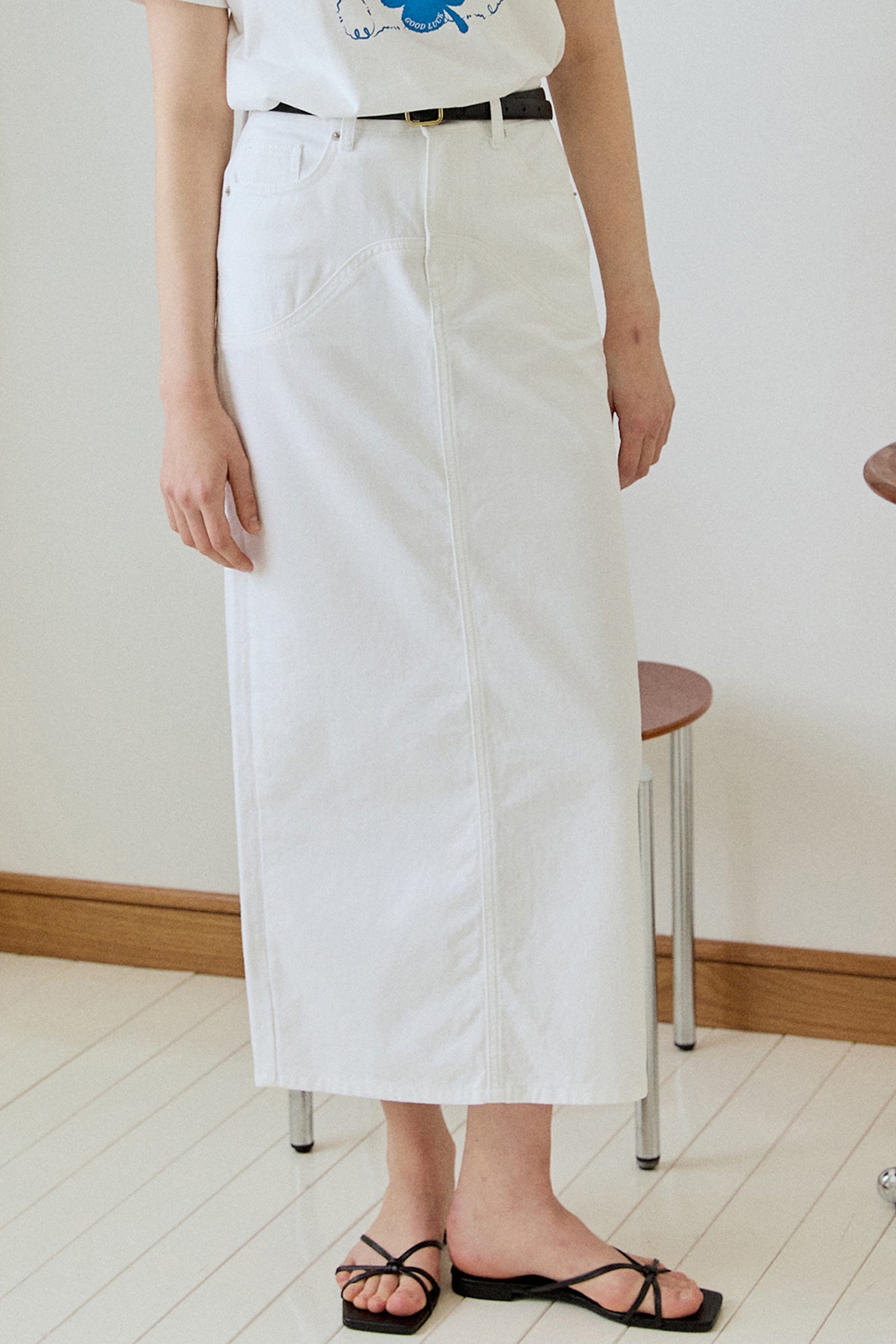 WAVE COTTON SKIRT_WHITE