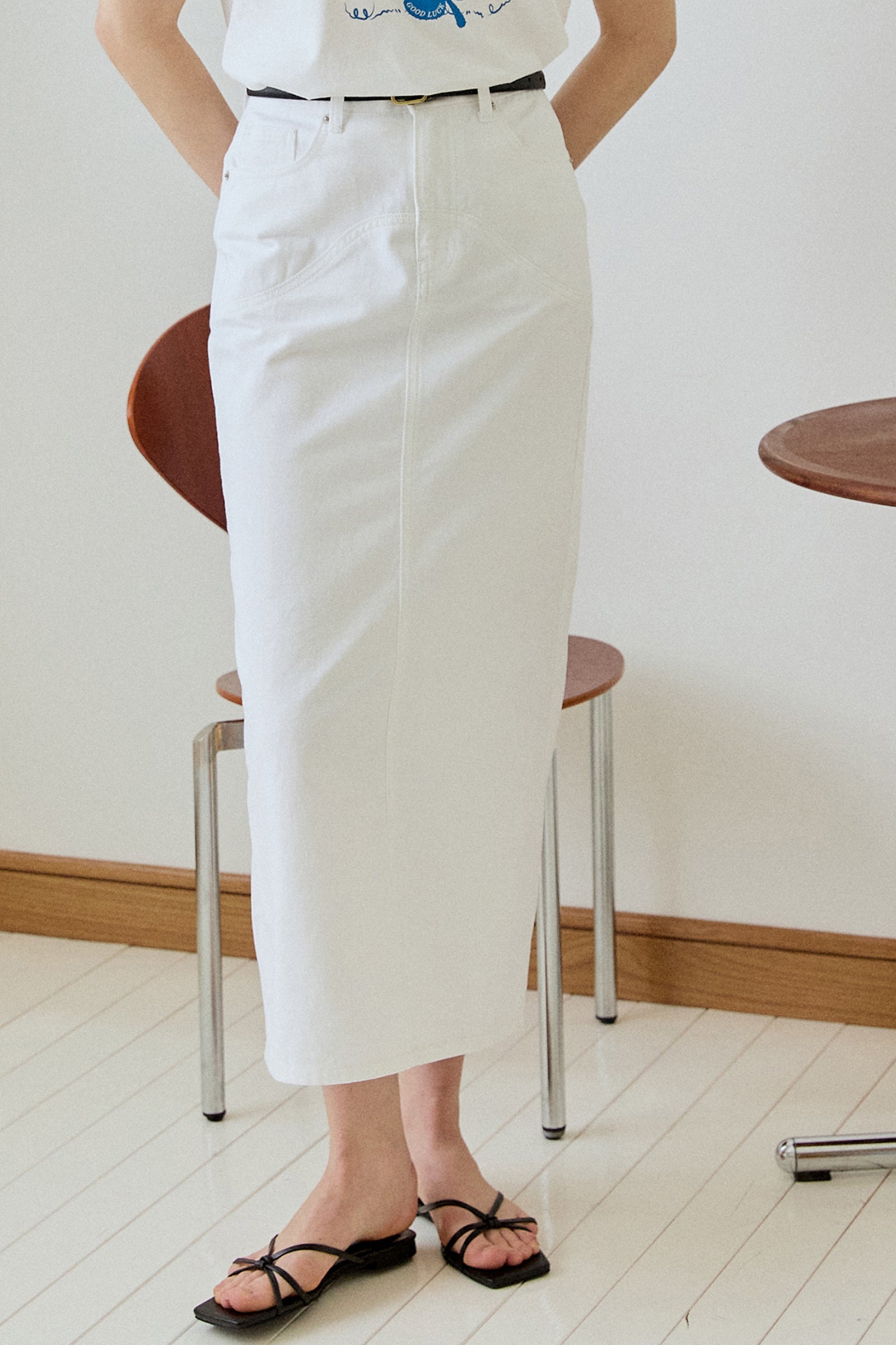 WAVE COTTON SKIRT_WHITE