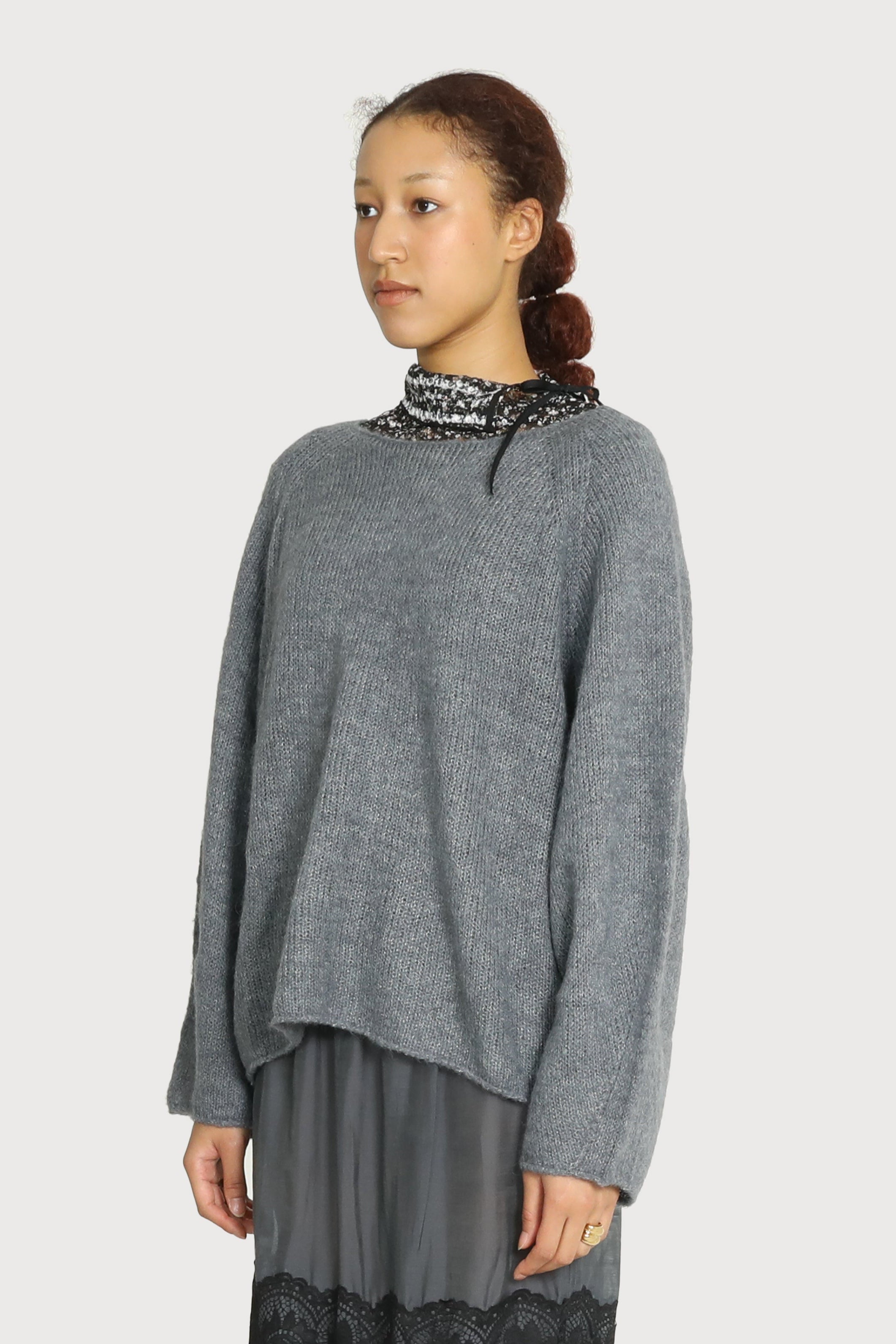 WIDE BOAT-NECK WHOLE GARMENT KNIT_GREY