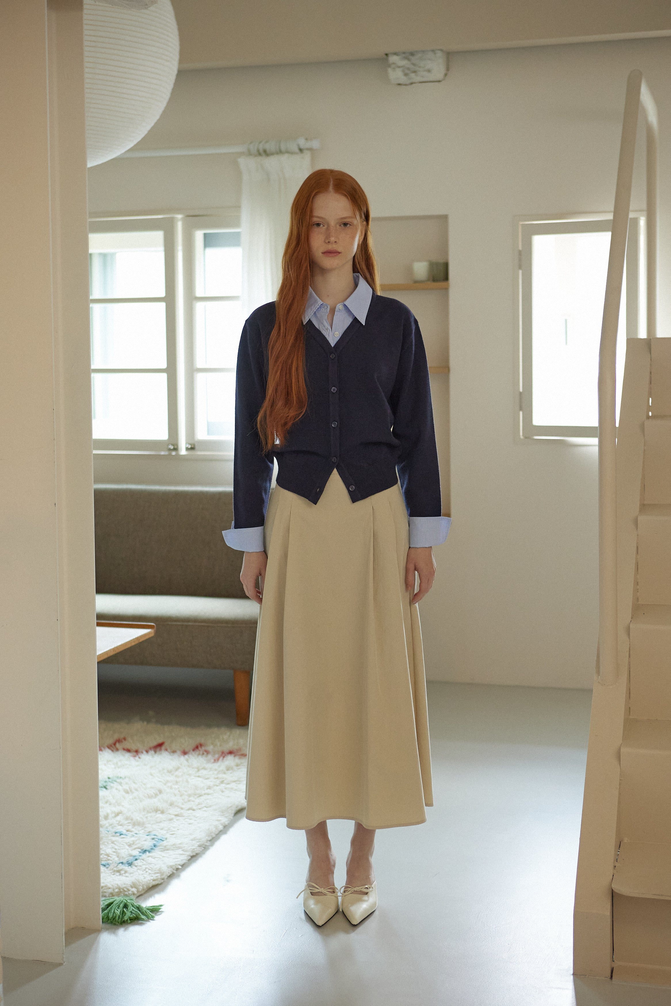 CARDIGAN COL CHEMISE_BLEU MARINE
