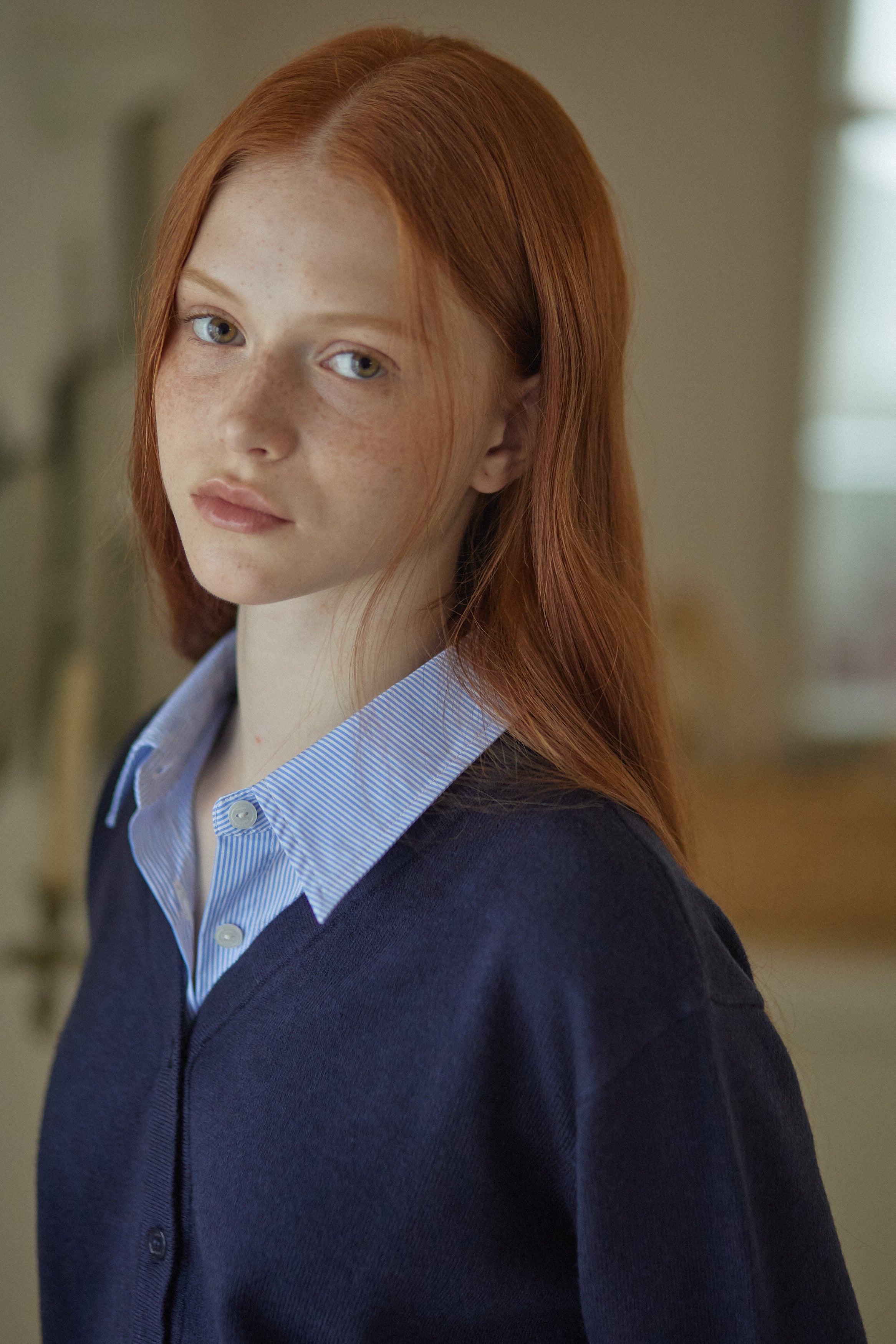 CARDIGAN COL CHEMISE_BLEU MARINE