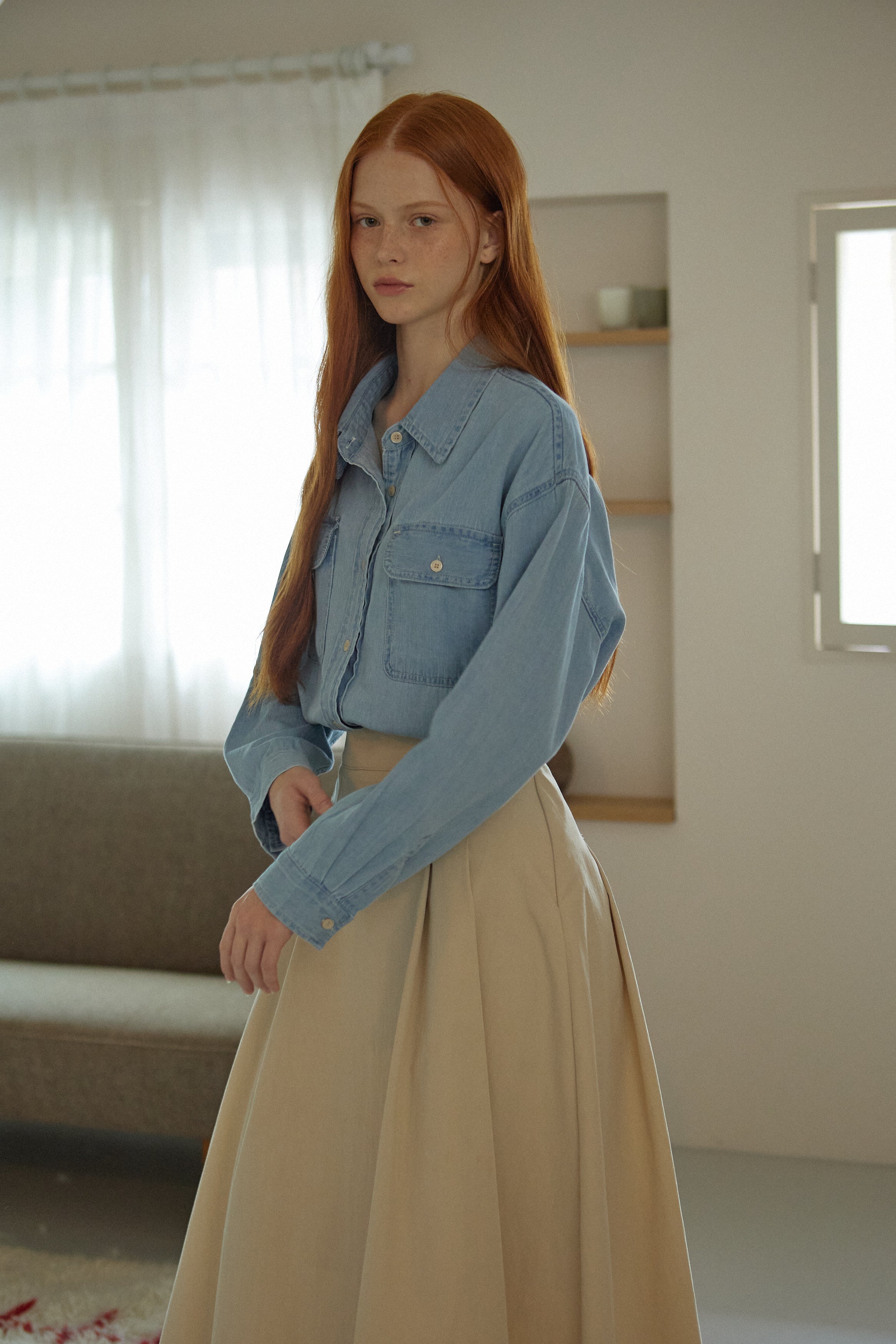 CHEMISE OVERSIZE EN JEAN  _BLEU