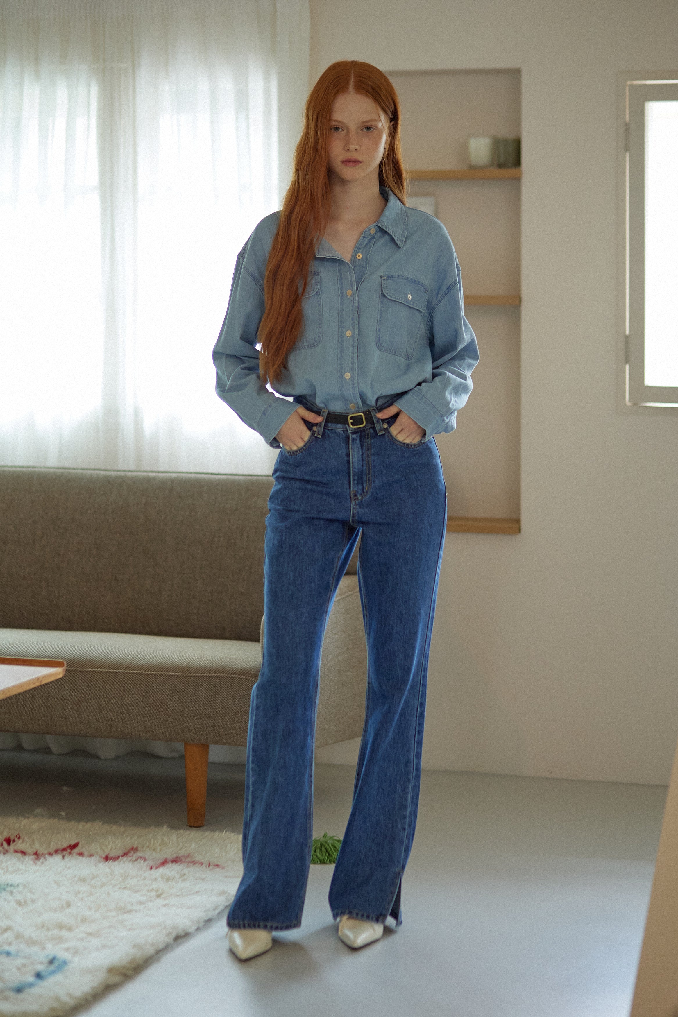 CHEMISE OVERSIZE EN JEAN  _BLEU