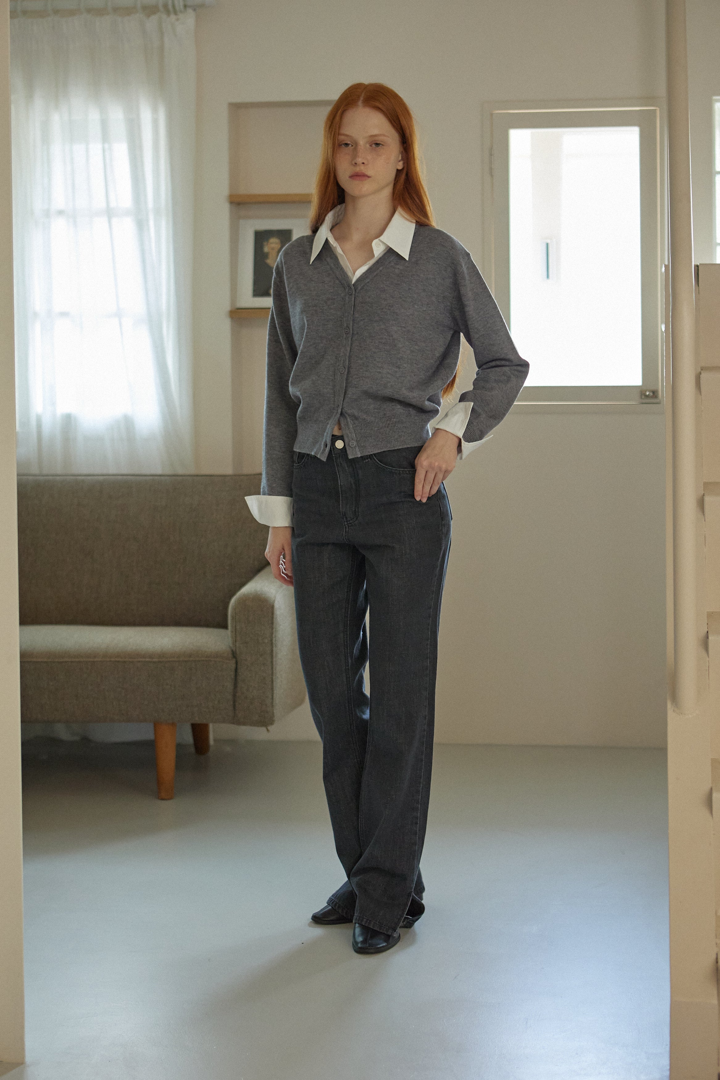 JEAN À FENTES _NOIR