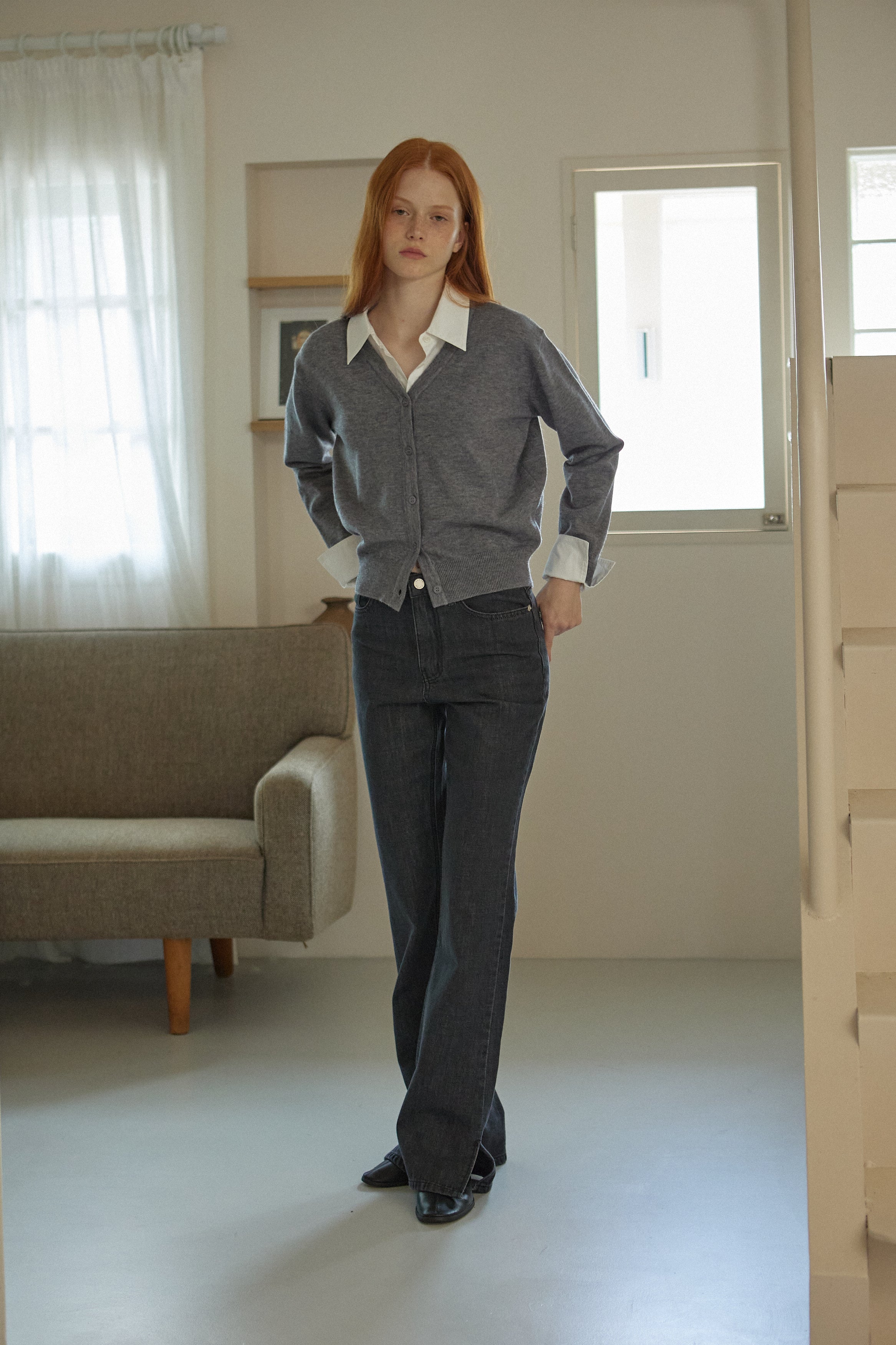 JEAN À FENTES _NOIR