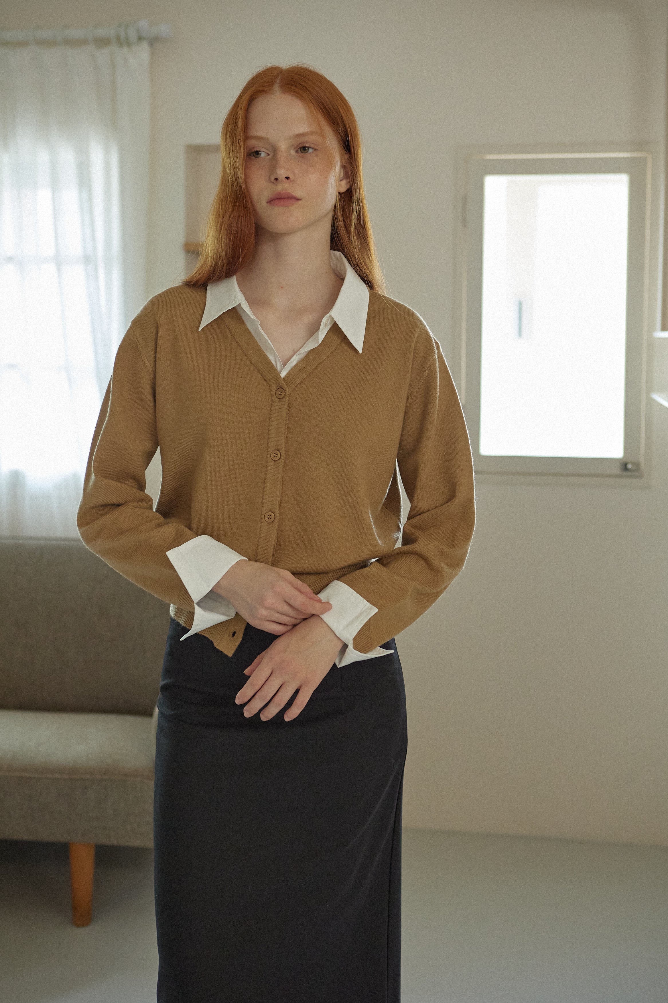 CARDIGAN COL CHEMISE_BEIGE