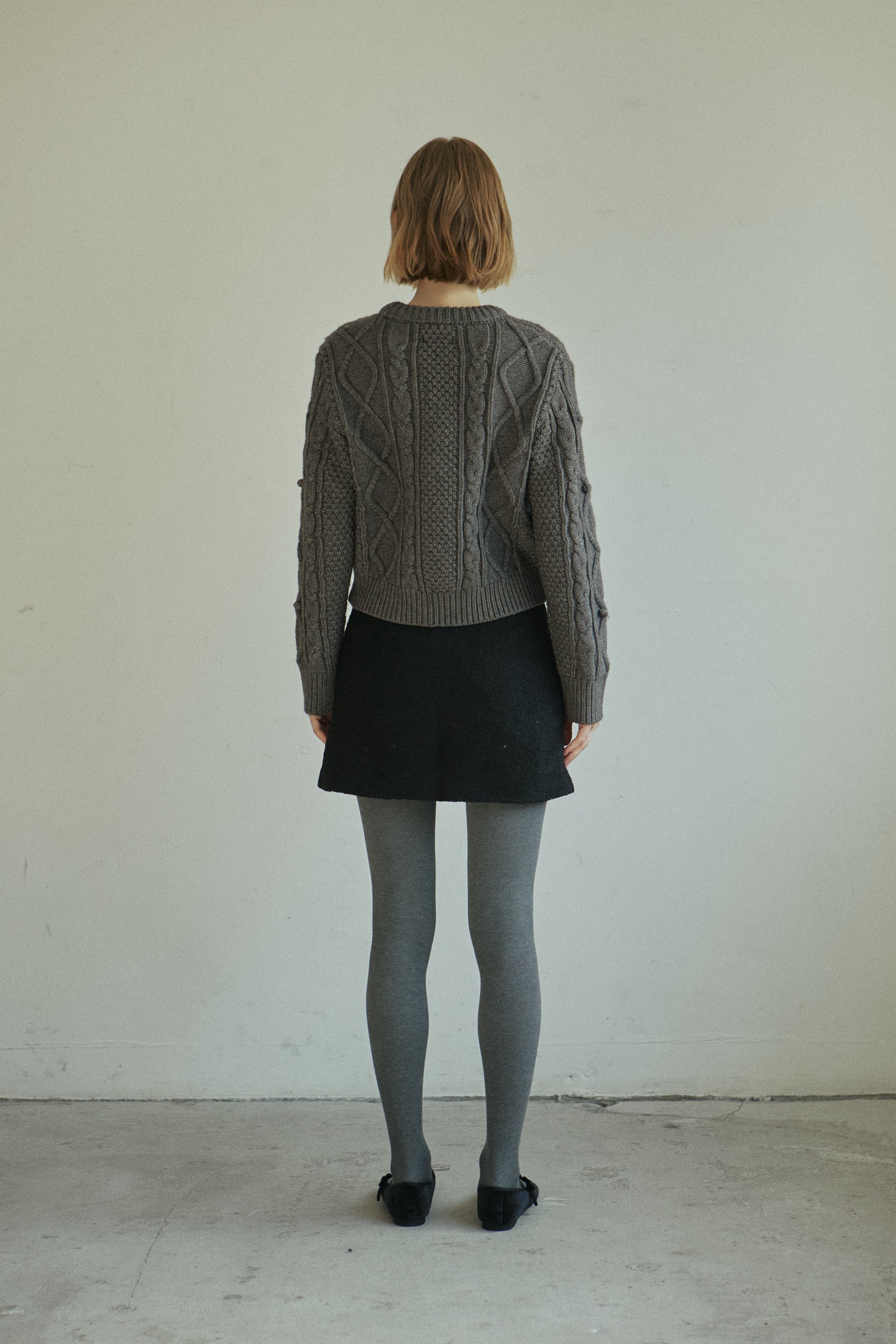 BELL CABLE KNIT_CHARCOAL
