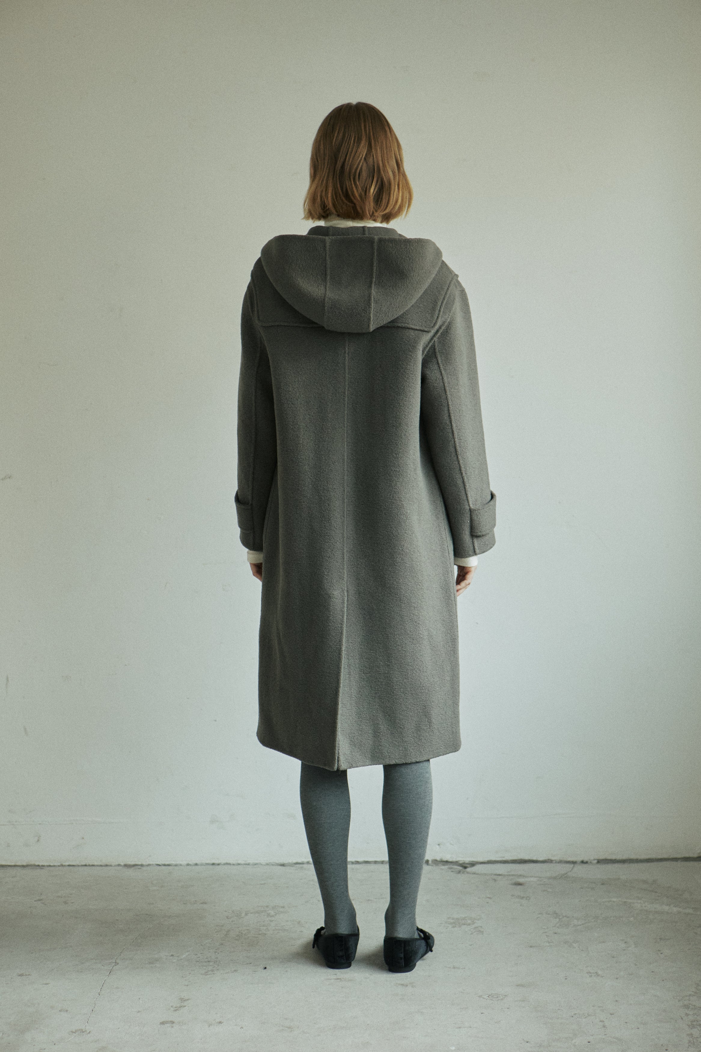 BOUCLE DUFFLE COAT_KHAKI