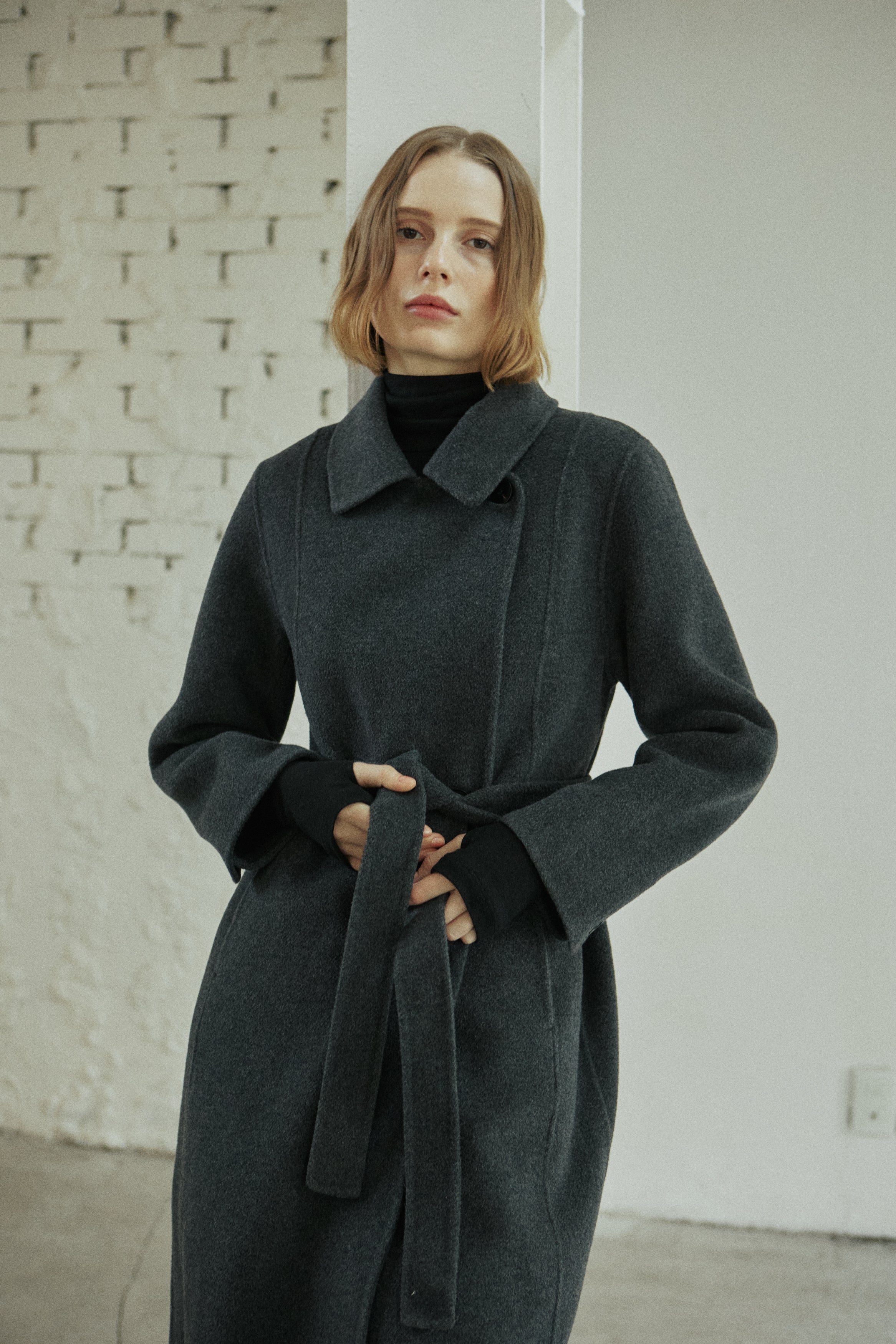 WAVE HANDMADE COAT_CHARCOAL