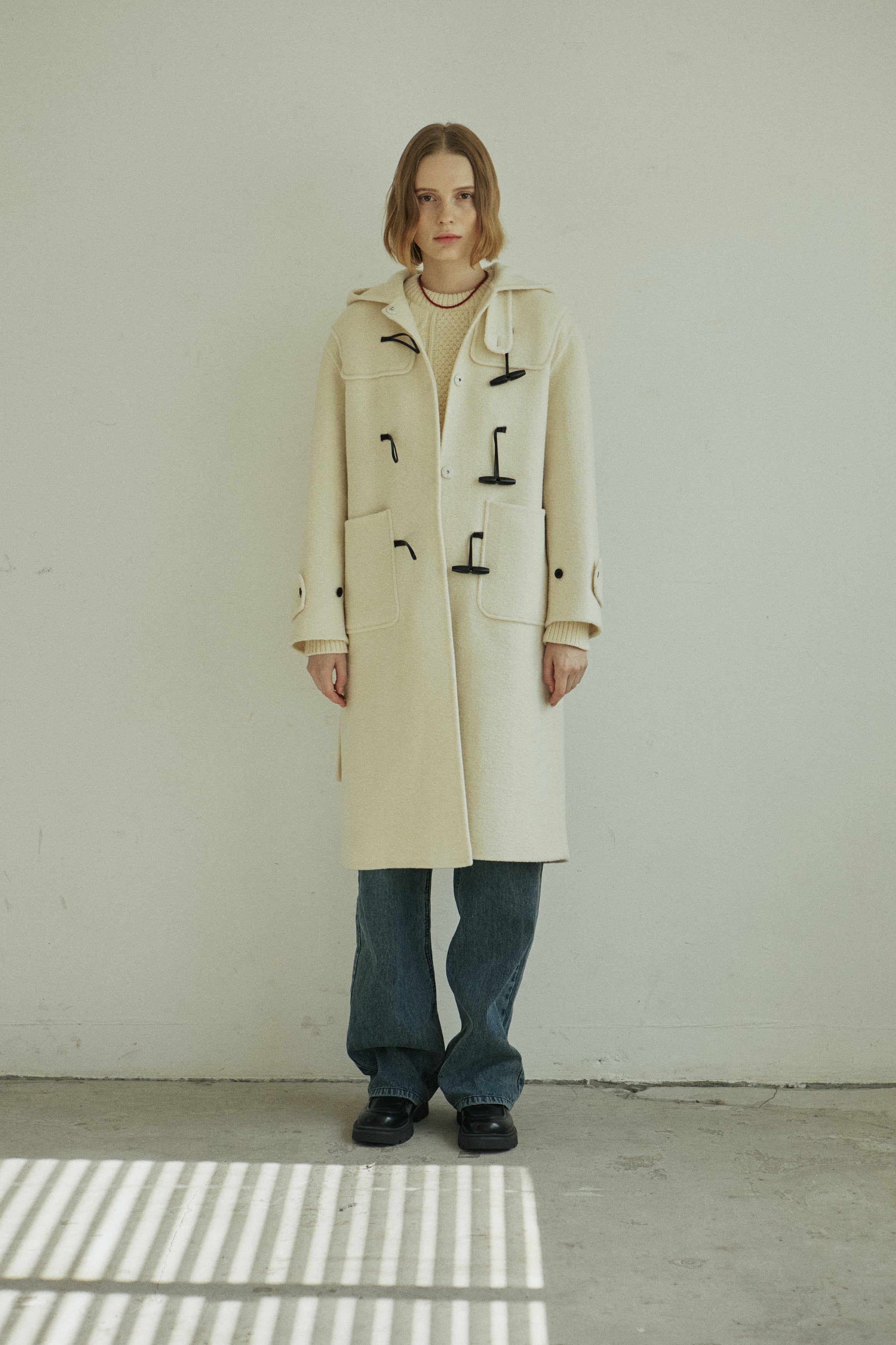 BOUCLE DUFFLE COAT_IVORY