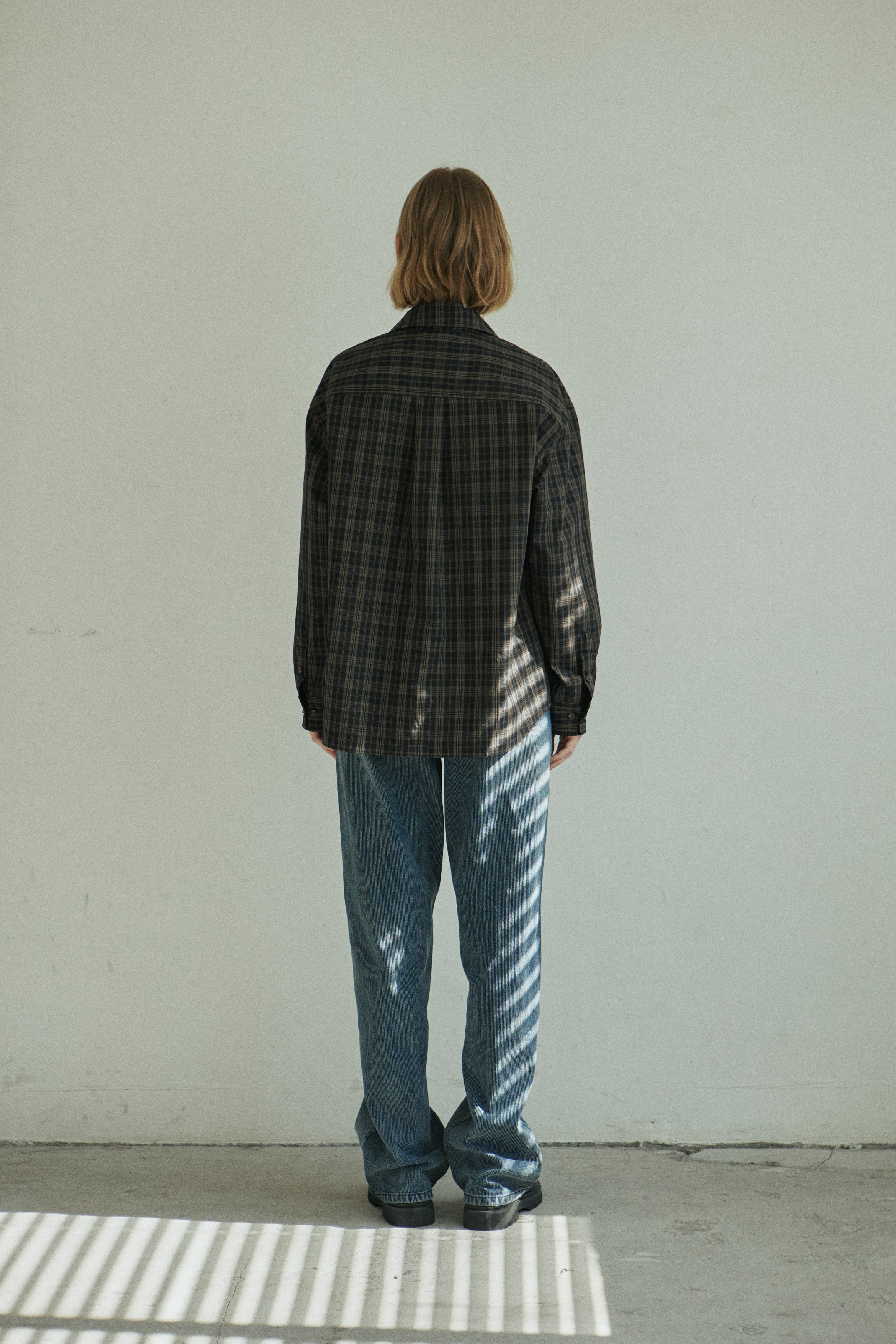 LINE CHECK SHIRT_BLACK